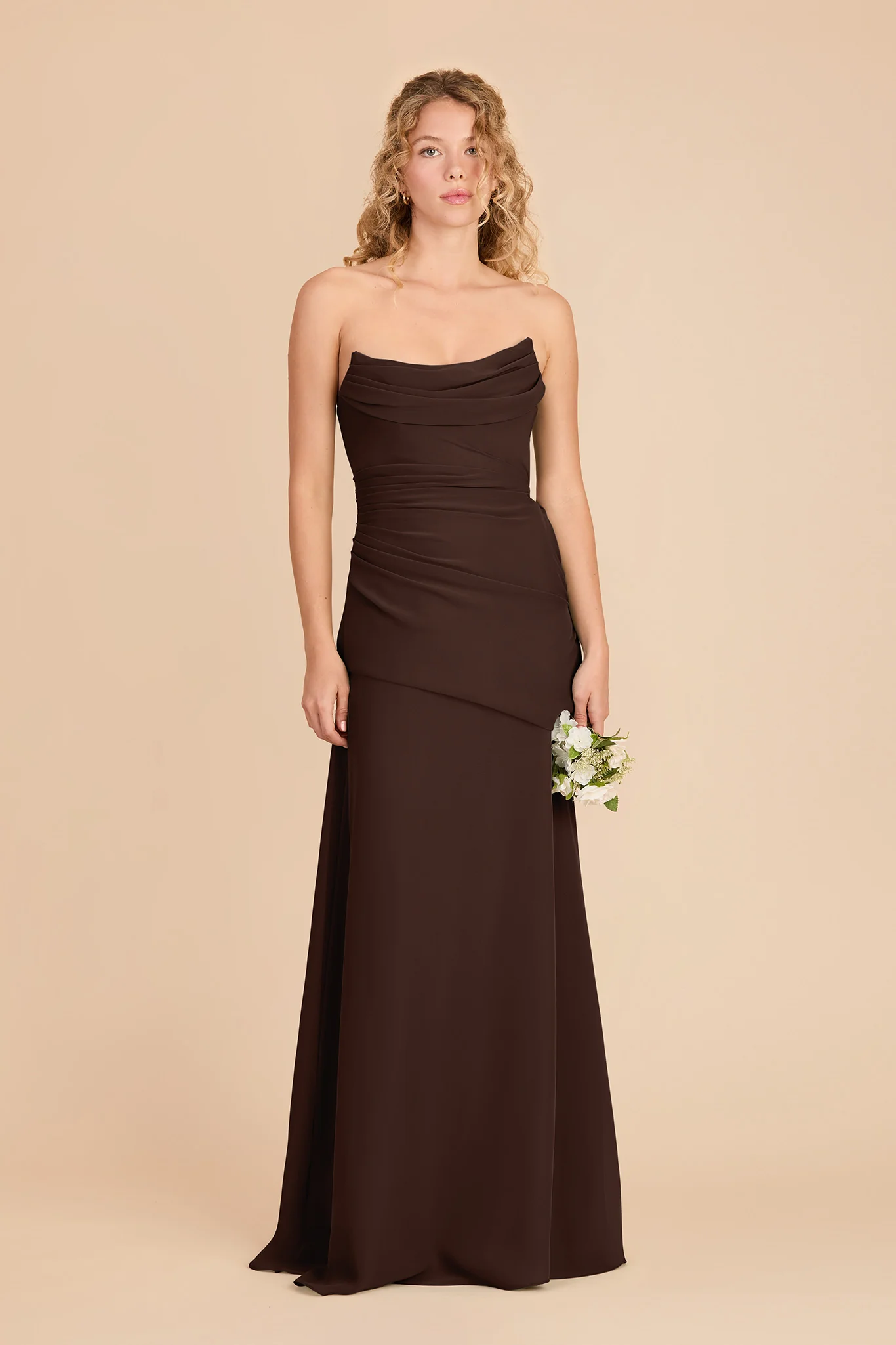 Kai Chiffon Dress - Espresso