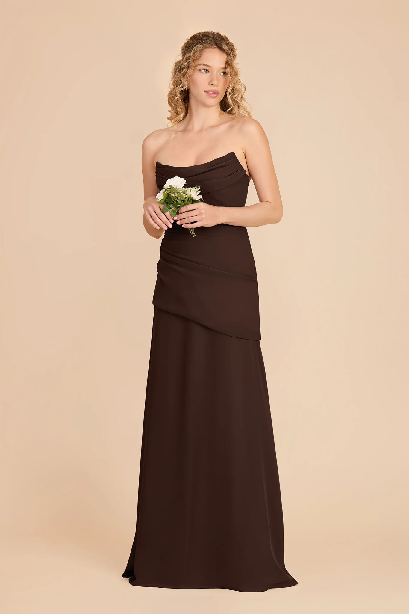 Kai Chiffon Dress - Espresso - Image 2