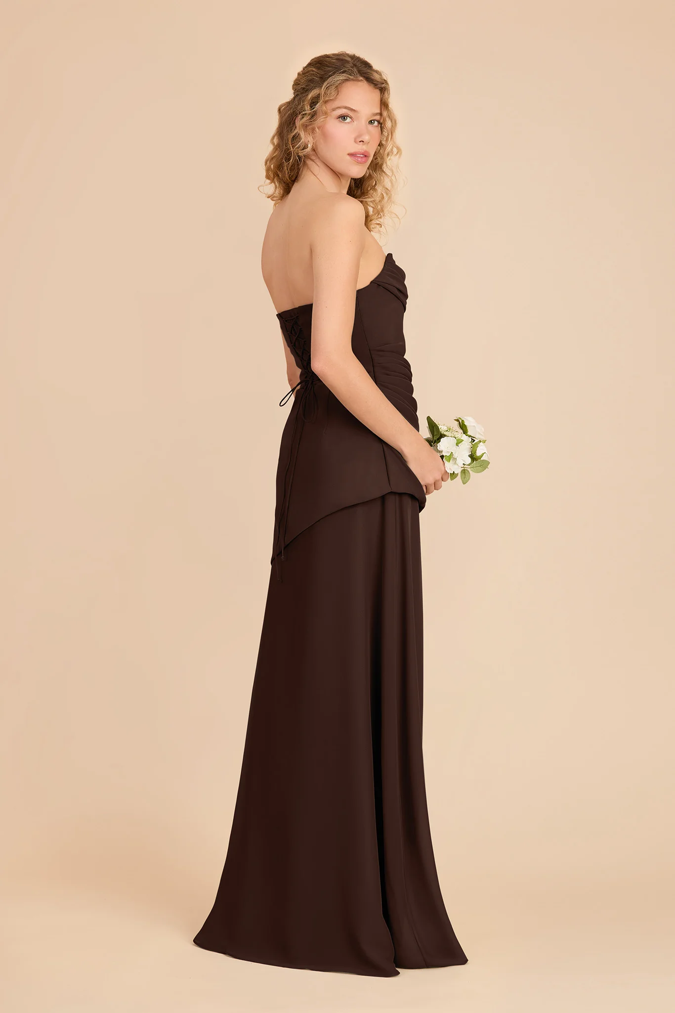 Kai Chiffon Dress - Espresso - Image 3