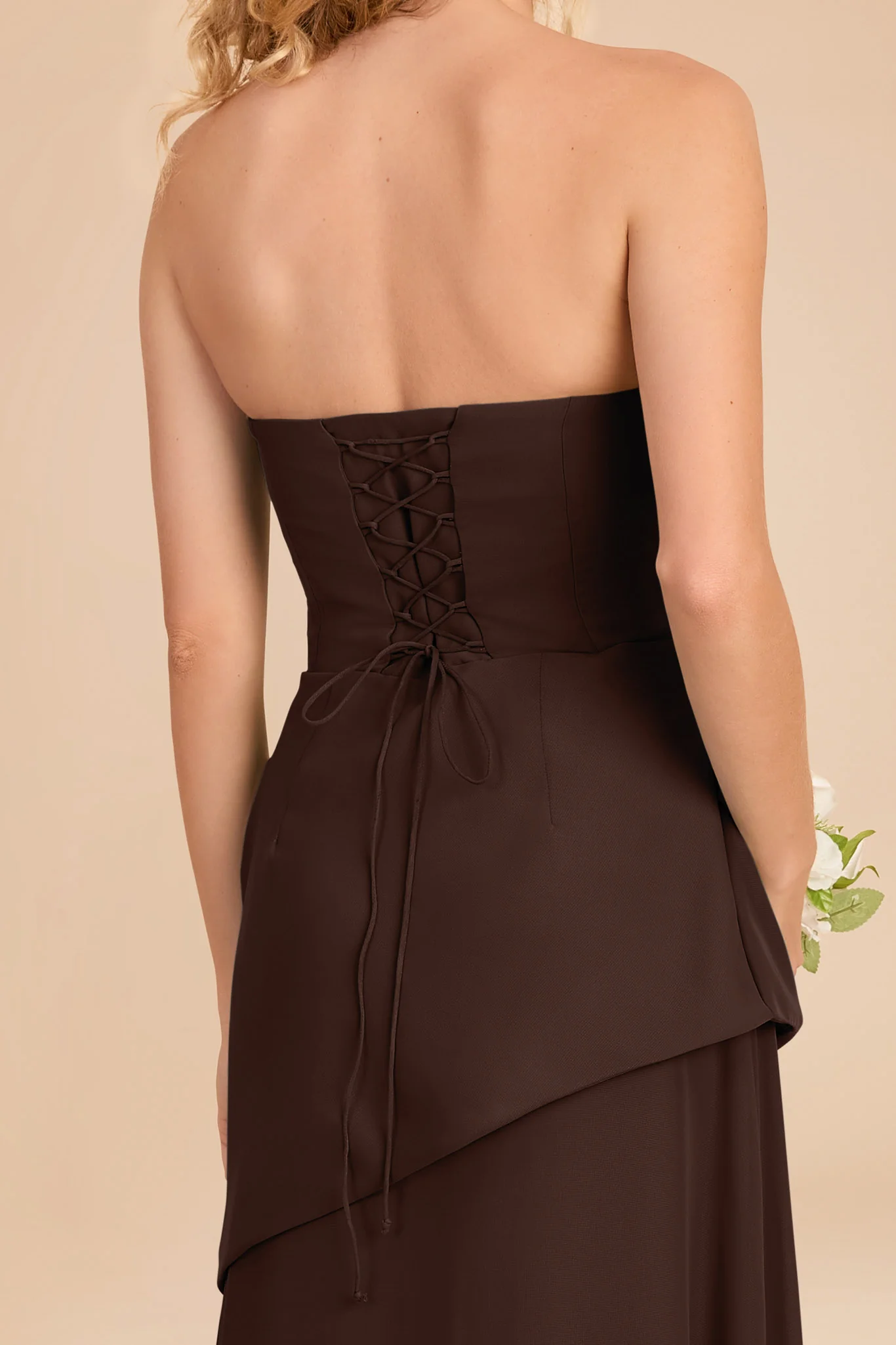 Kai Chiffon Dress - Espresso - Image 4