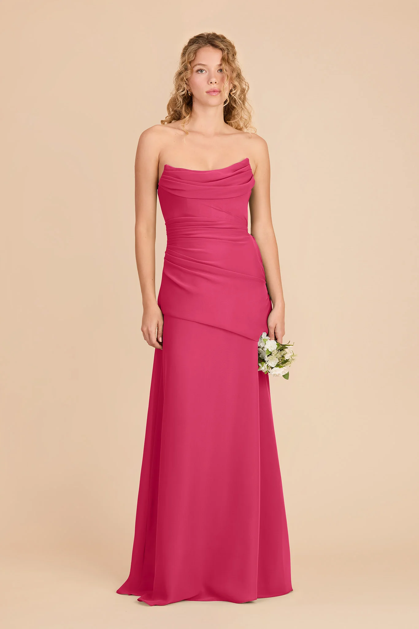 Kai Chiffon Dress - Fuchsia