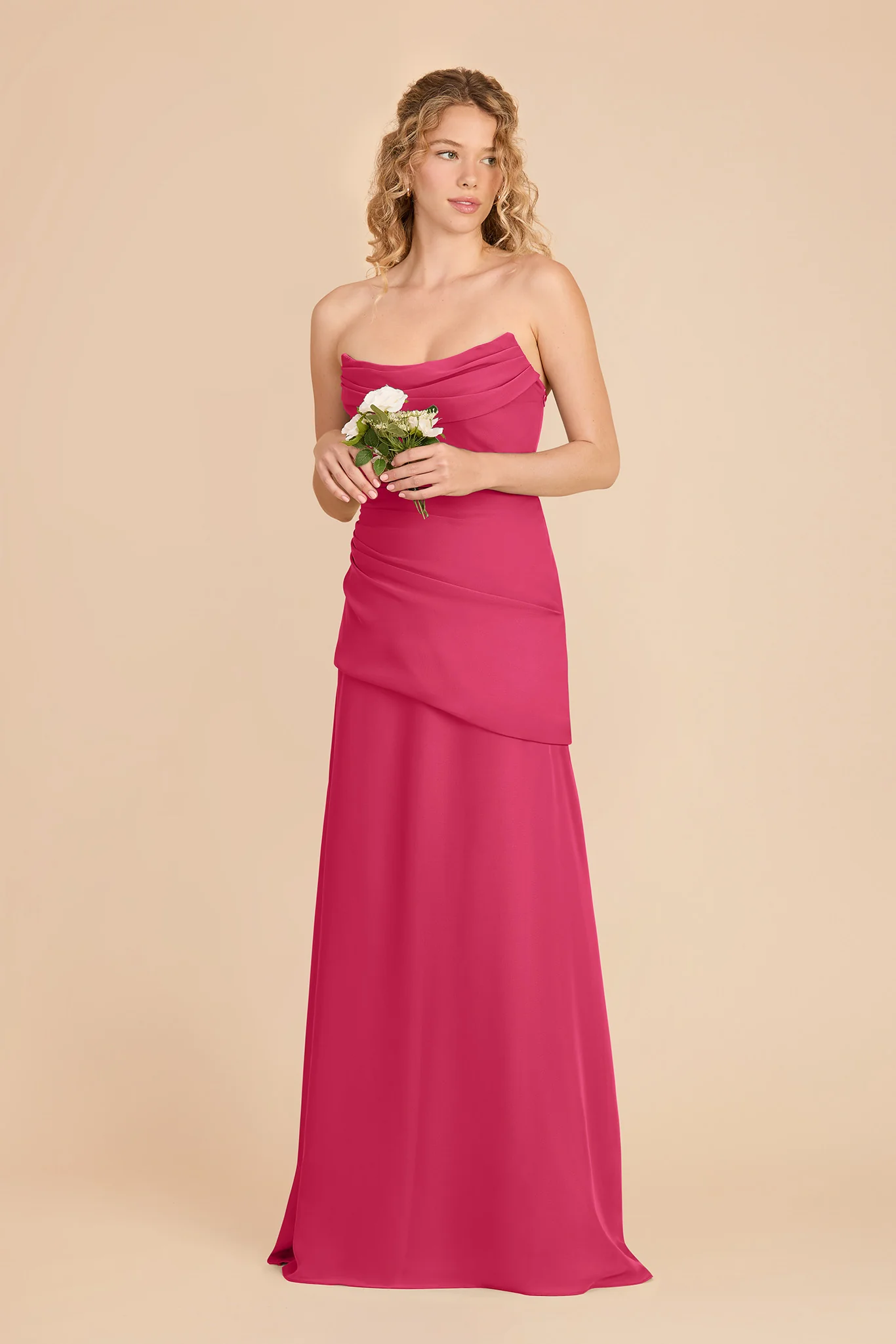 Kai Chiffon Dress - Fuchsia - Image 2