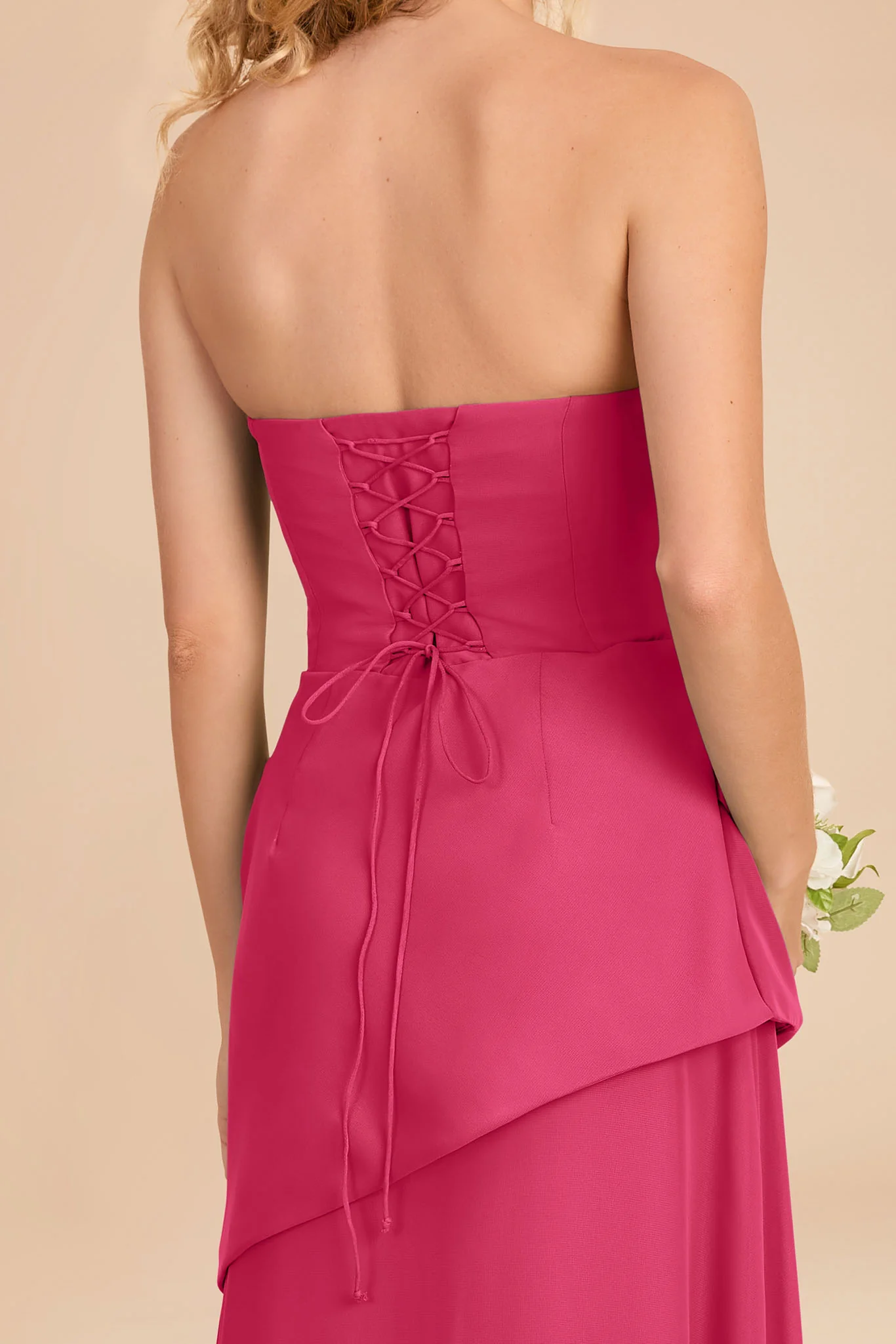 Kai Chiffon Dress - Fuchsia - Image 4