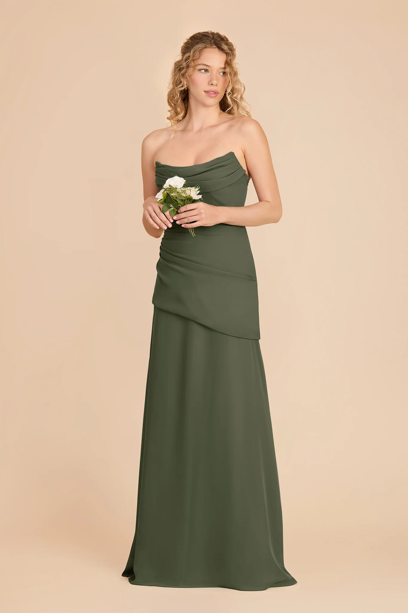Kai Chiffon Dress - Olive - Image 2