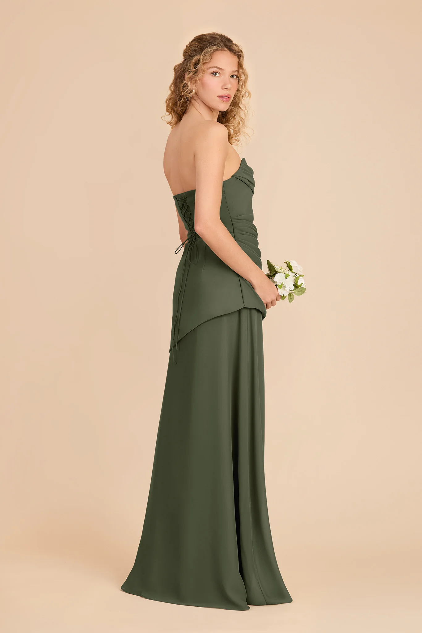 Kai Chiffon Dress - Olive - Image 3