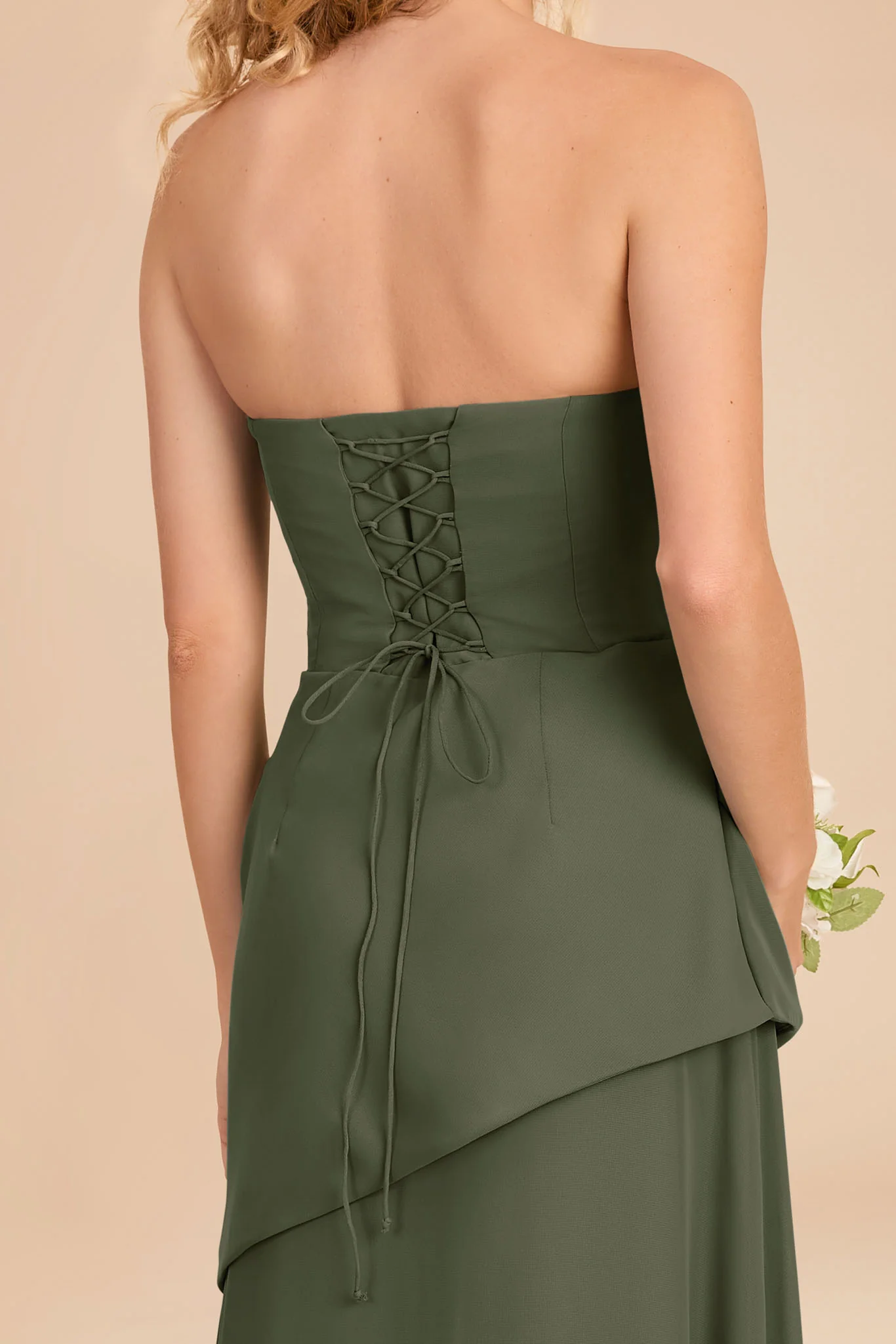 Kai Chiffon Dress - Olive - Image 4