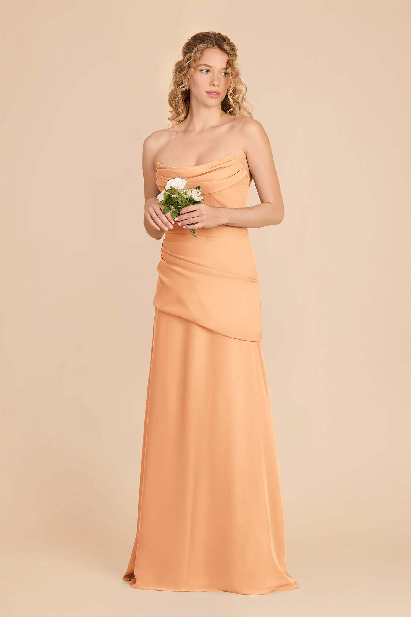 Kai Chiffon Dress - Peach - Image 2