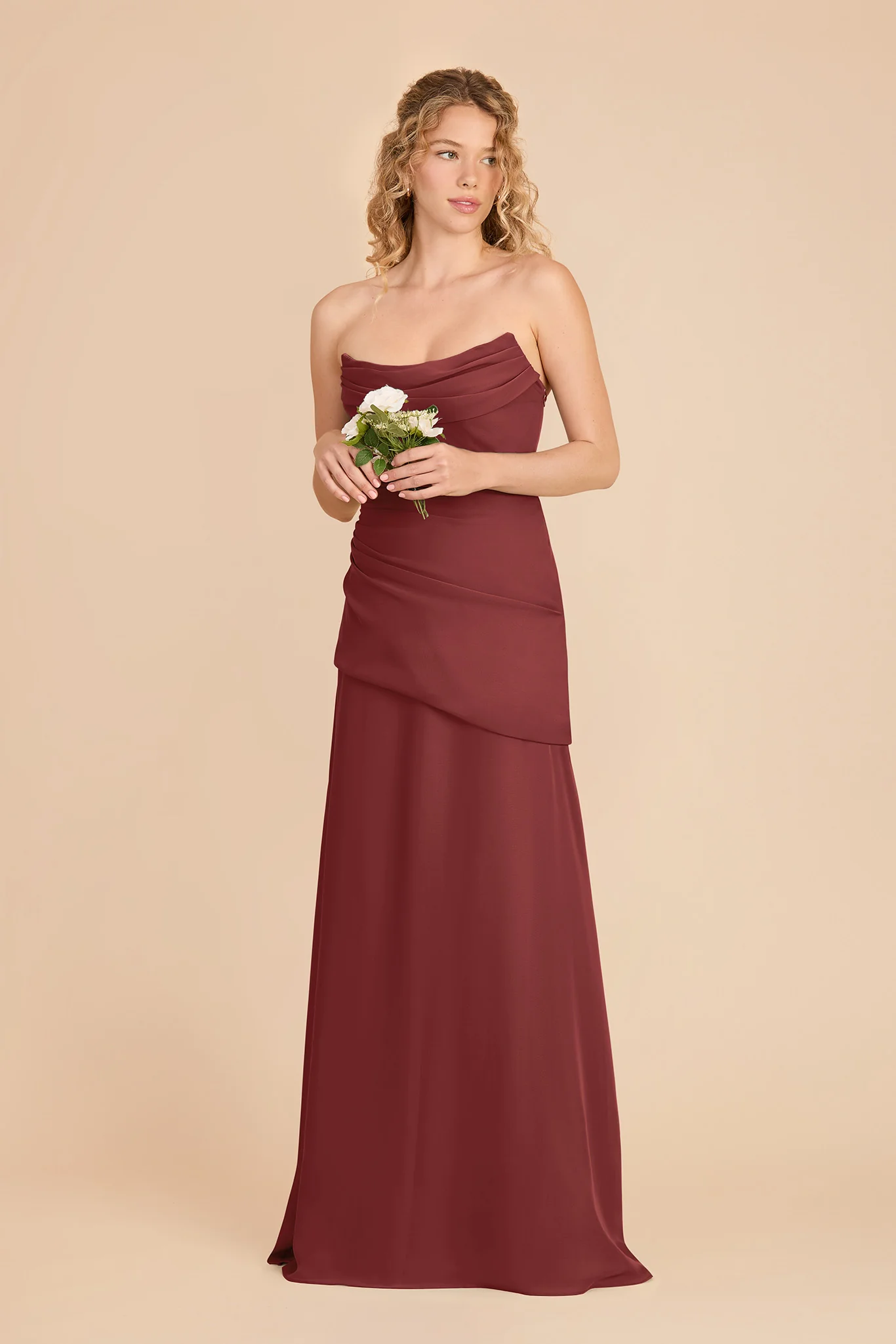 Kai Chiffon Dress - Rosewood - Image 2