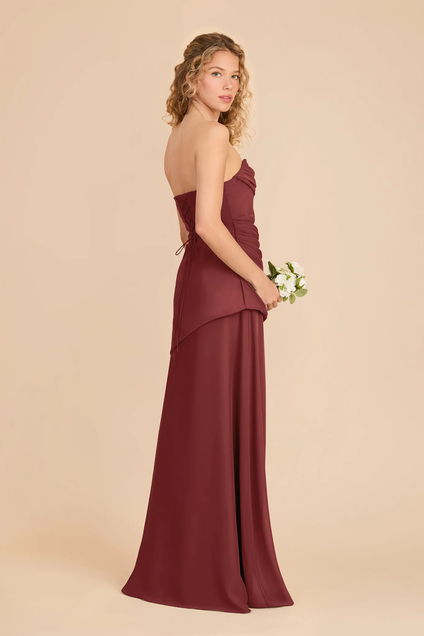 Kai Chiffon Dress - Rosewood - Image 3