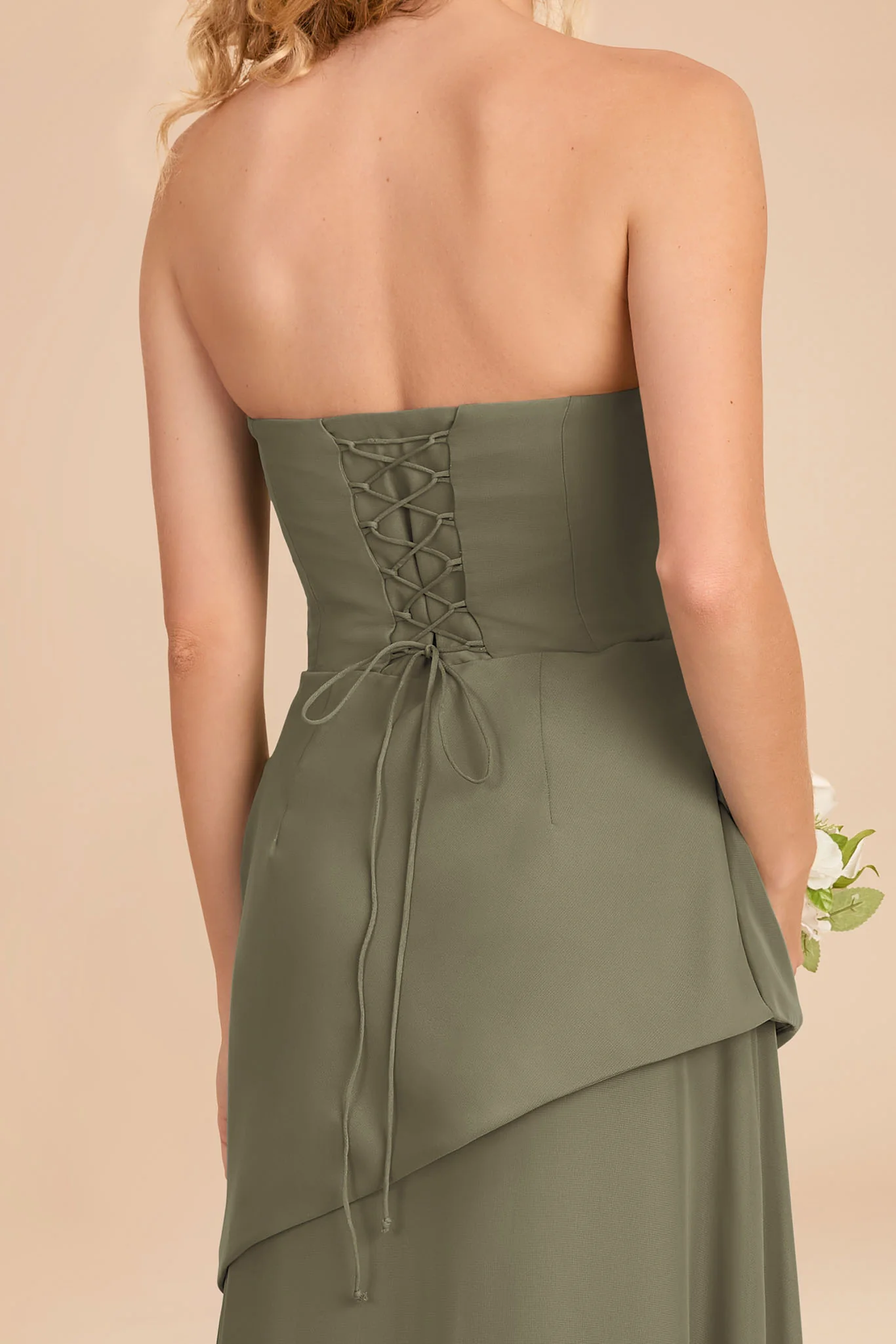 Kai Chiffon Dress - Thyme - Image 4