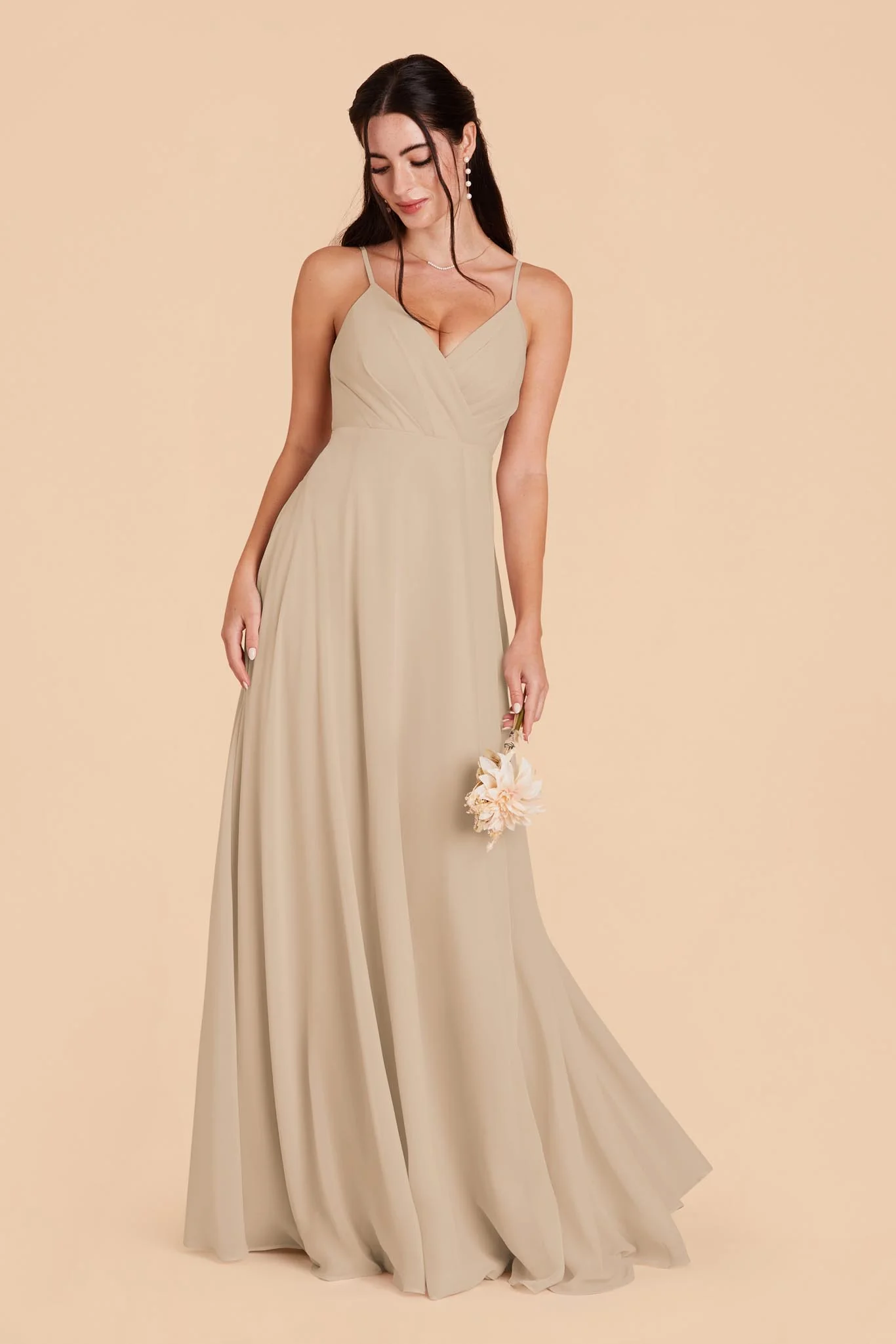 Kaia Chiffon Dress - Almond - Image 6