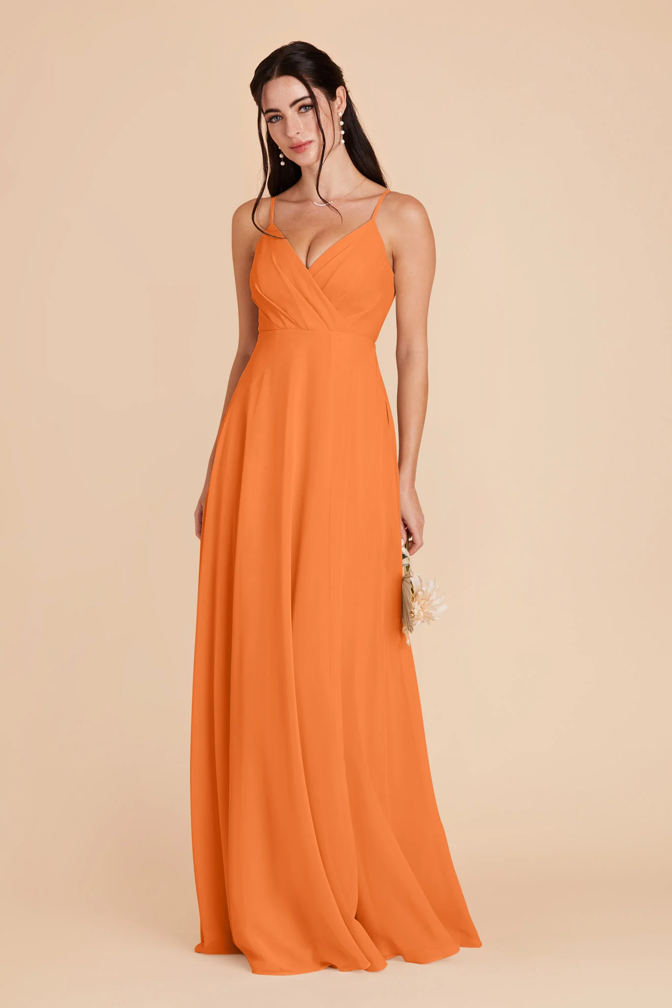 Kaia Chiffon Dress - Apricot - Image 3