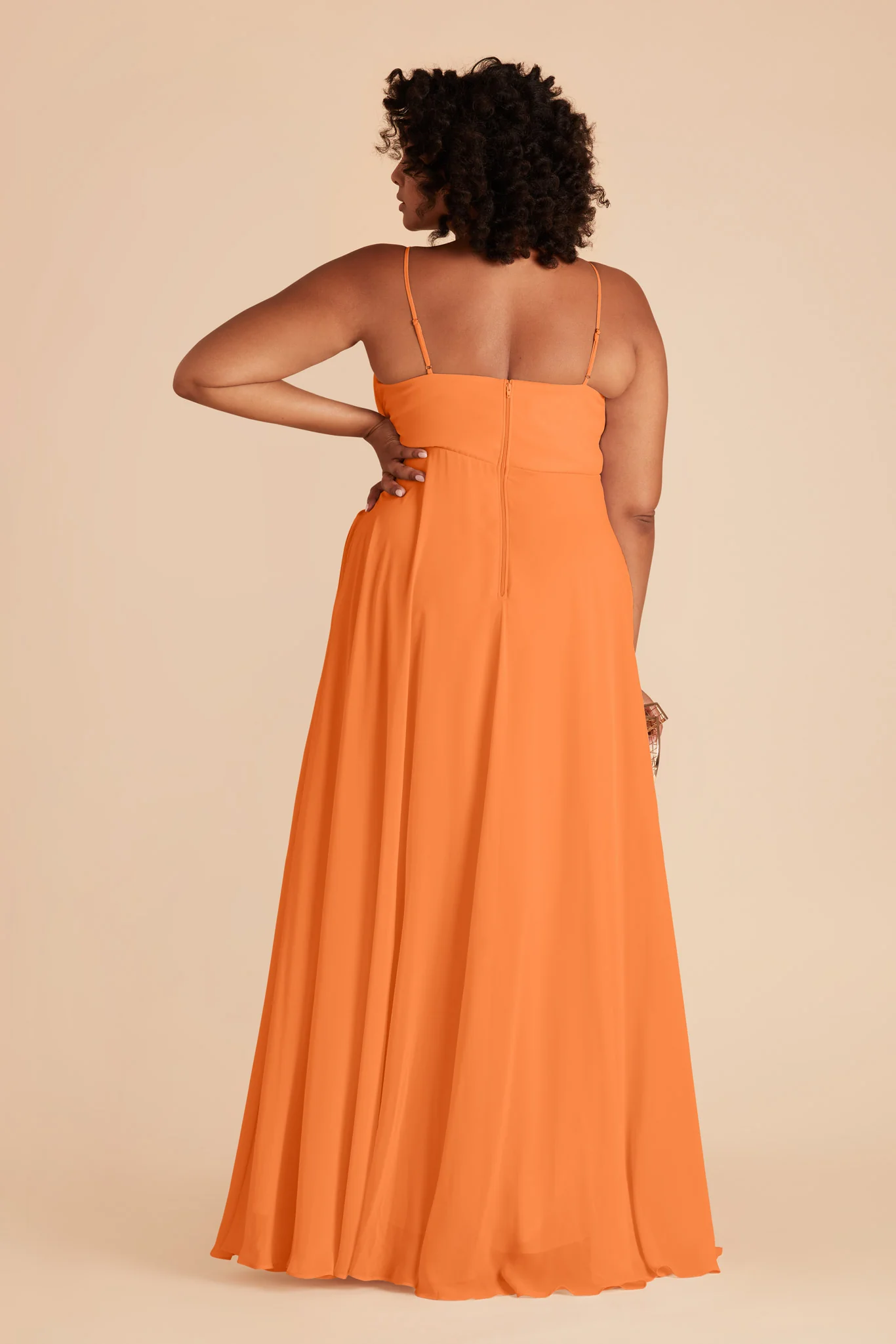 Kaia Chiffon Dress - Apricot - Image 7