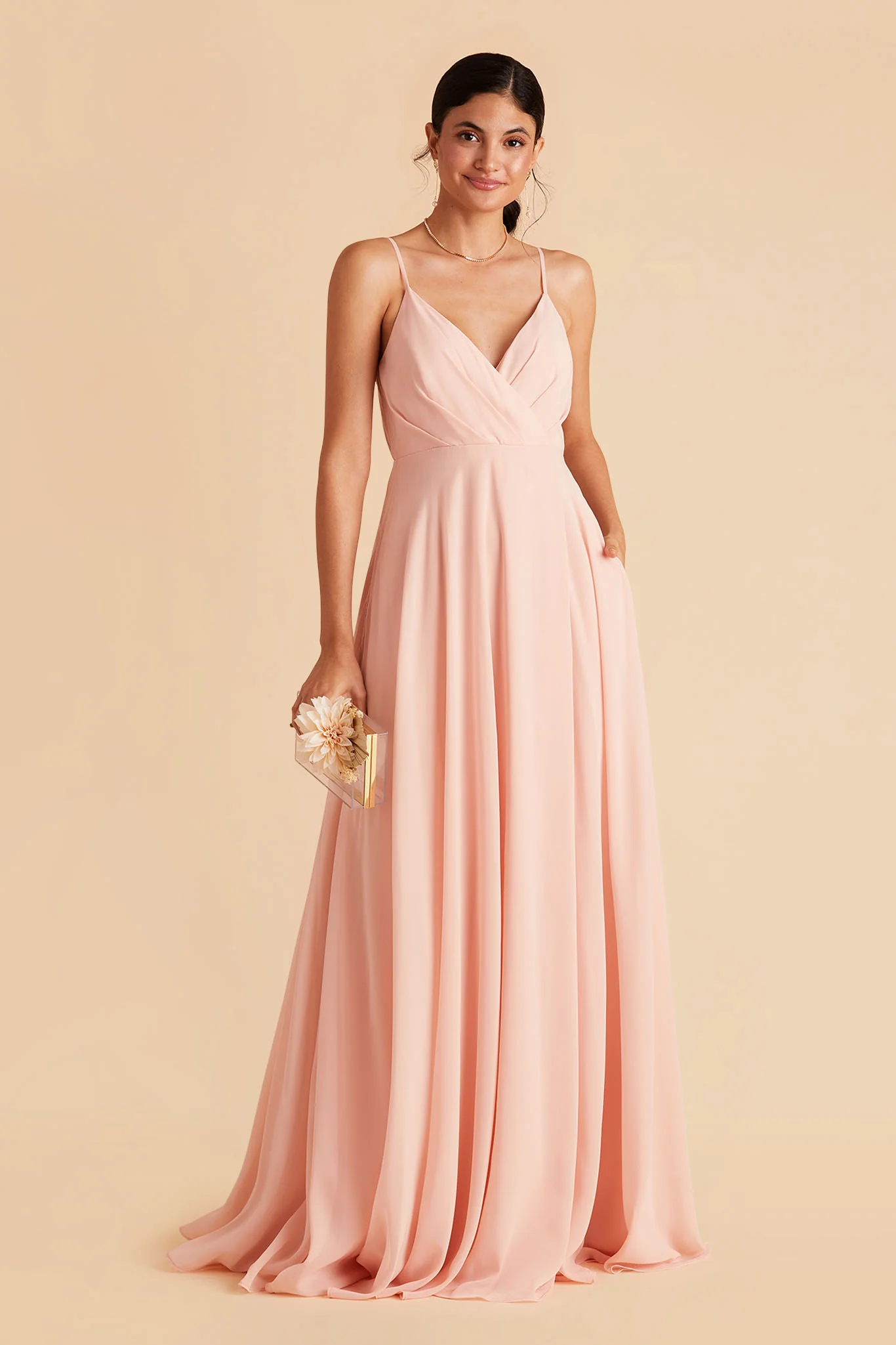 Kaia Chiffon Dress - Blush Pink