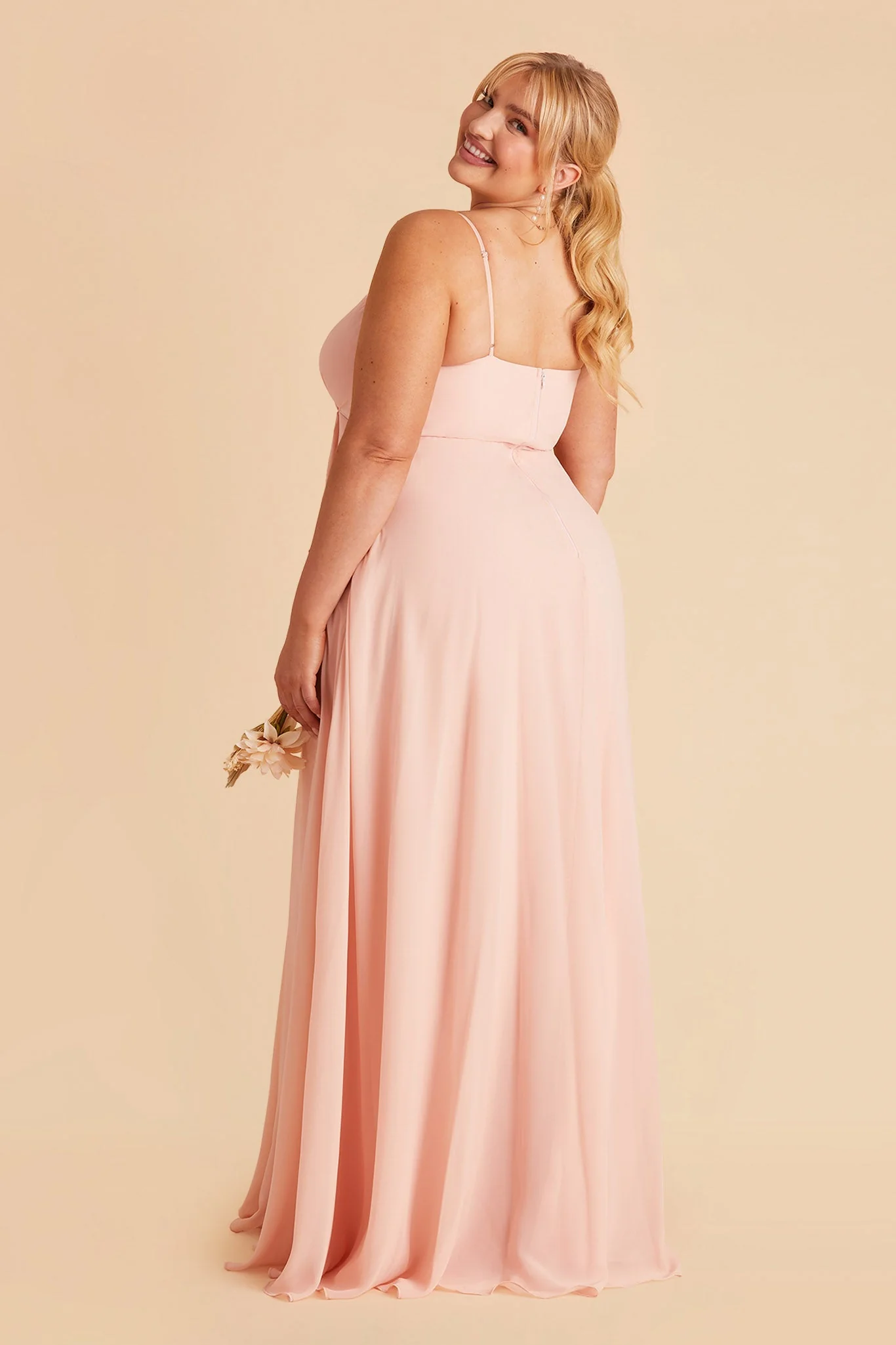 Kaia Chiffon Dress - Blush Pink - Image 6