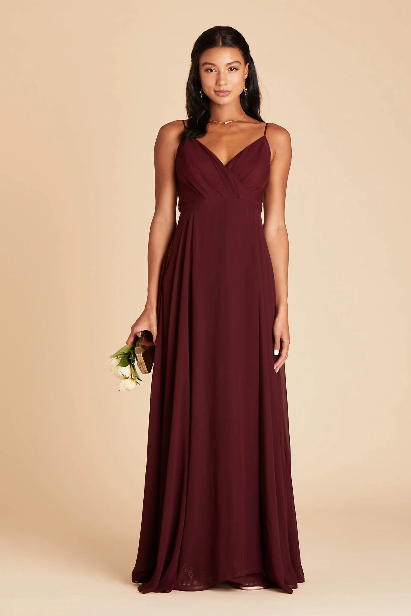 Kaia Chiffon Dress - Cabernet