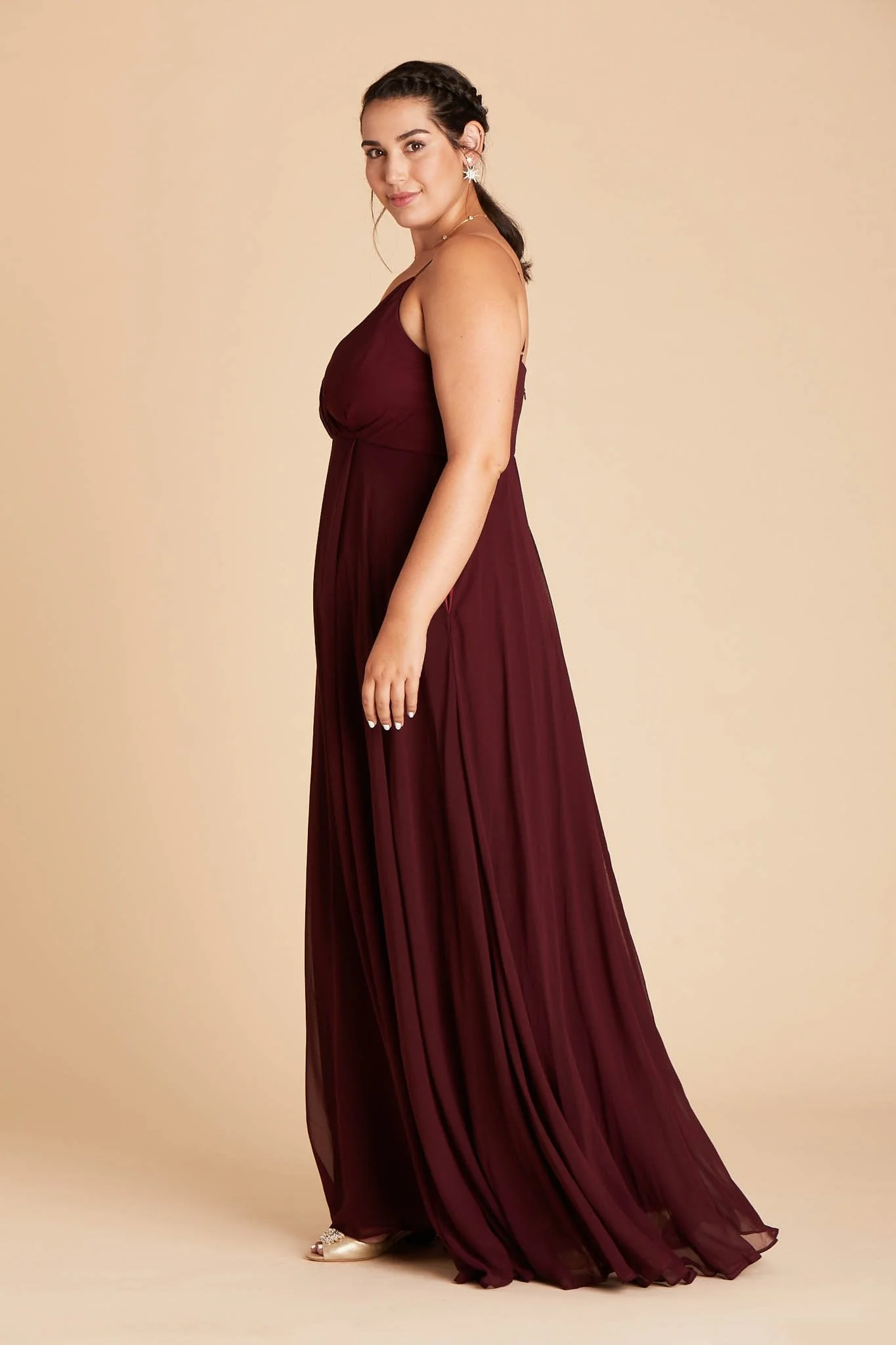Kaia Chiffon Dress - Cabernet - Image 15