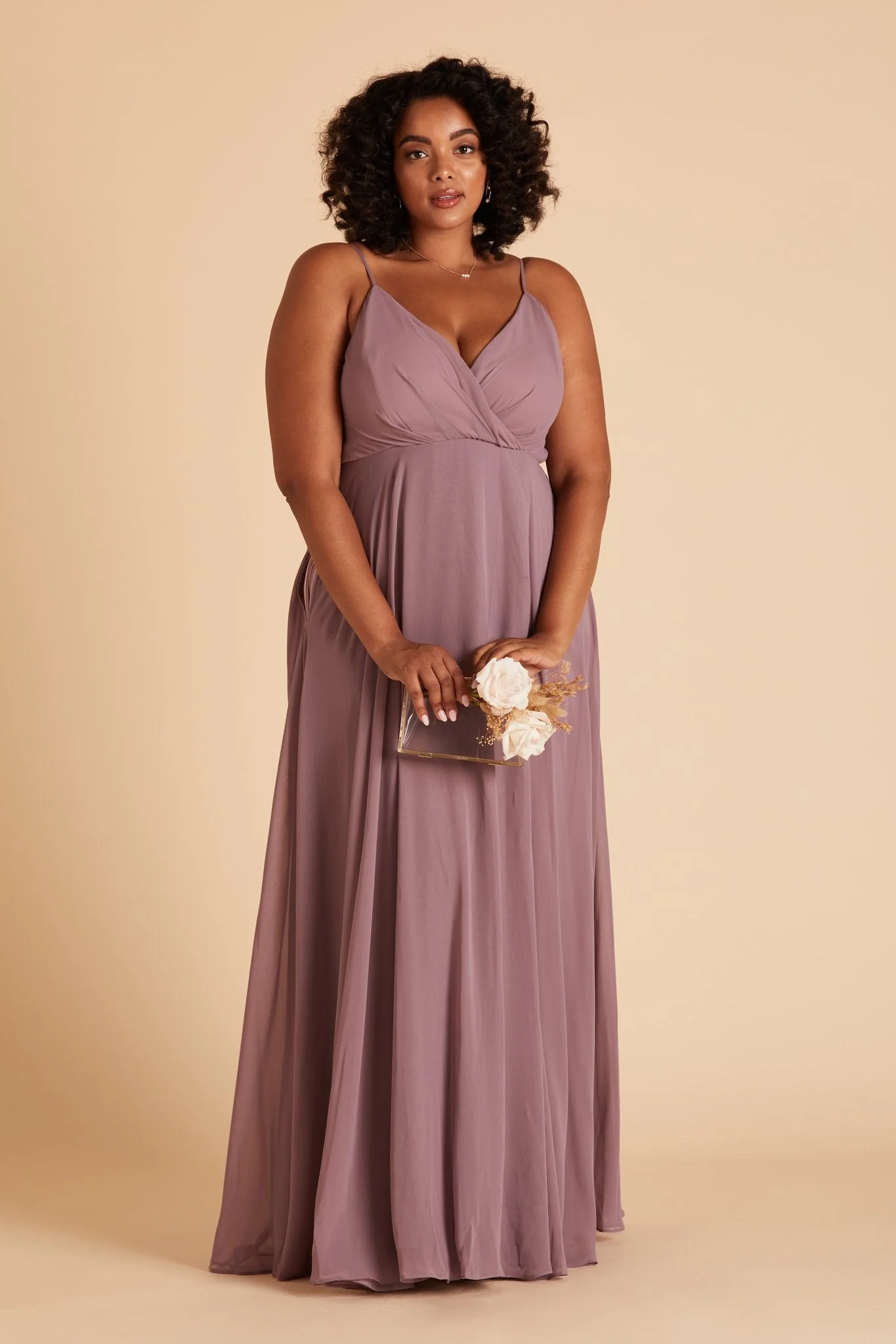 Kaia Chiffon Dress - Dark Mauve - Image 12