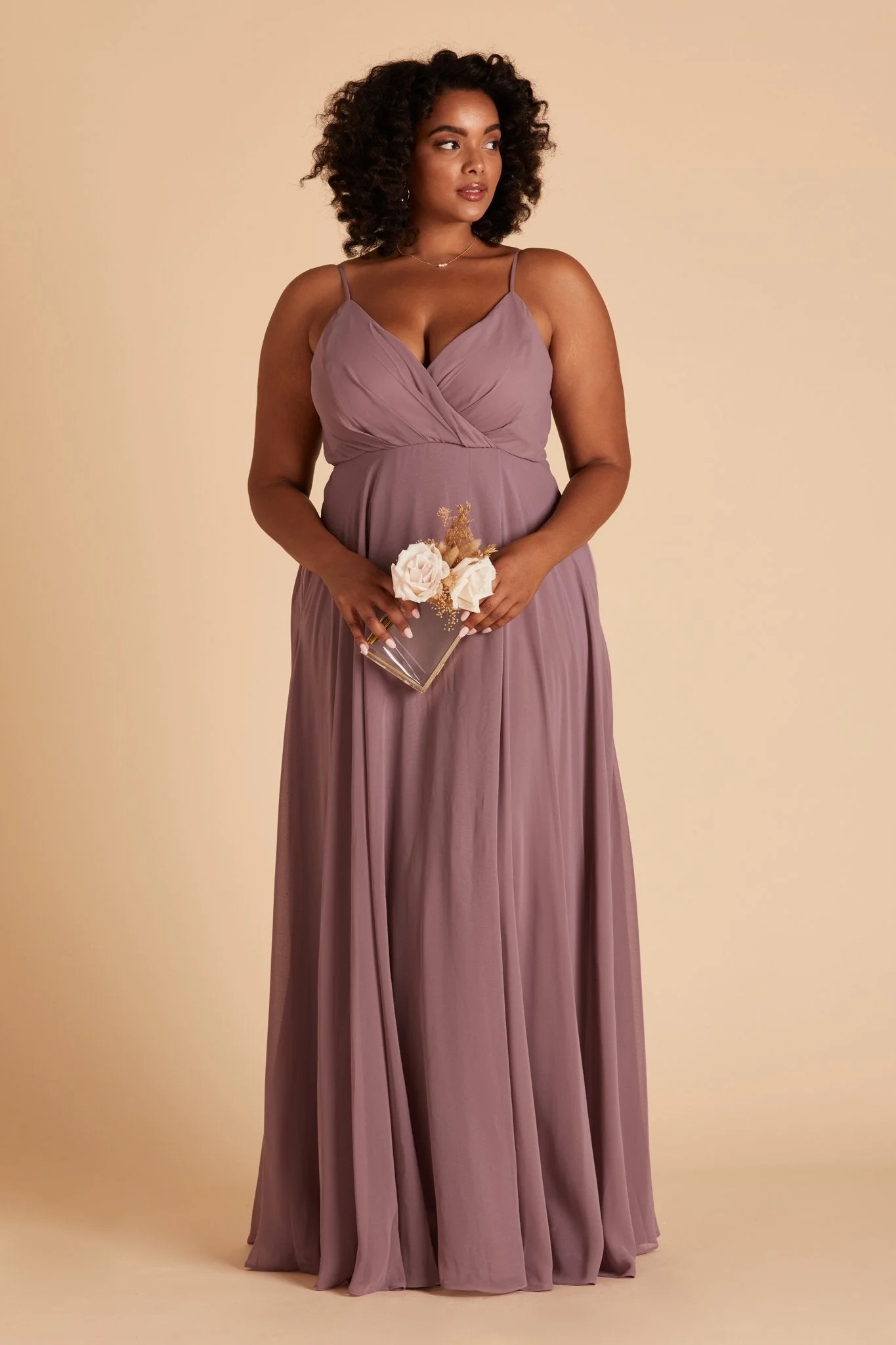 Kaia Chiffon Dress - Dark Mauve - Image 13