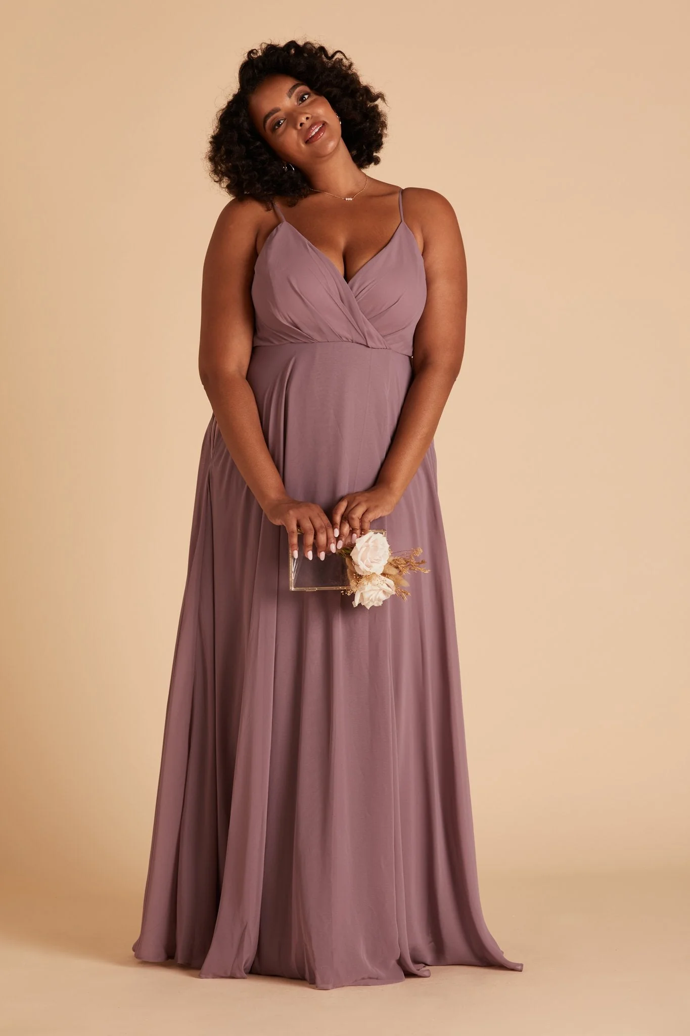 Kaia Chiffon Dress - Dark Mauve - Image 16