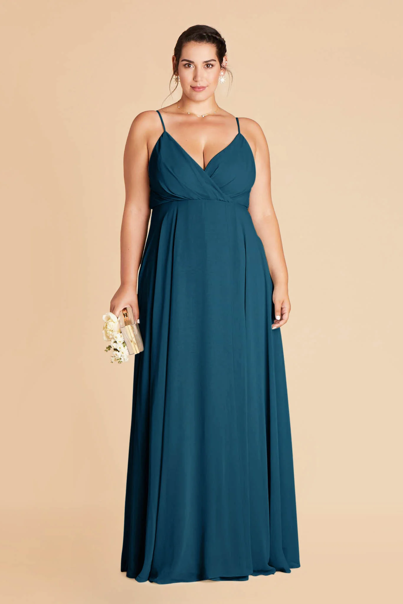 Kaia Chiffon Dress - Dark Teal - Image 2