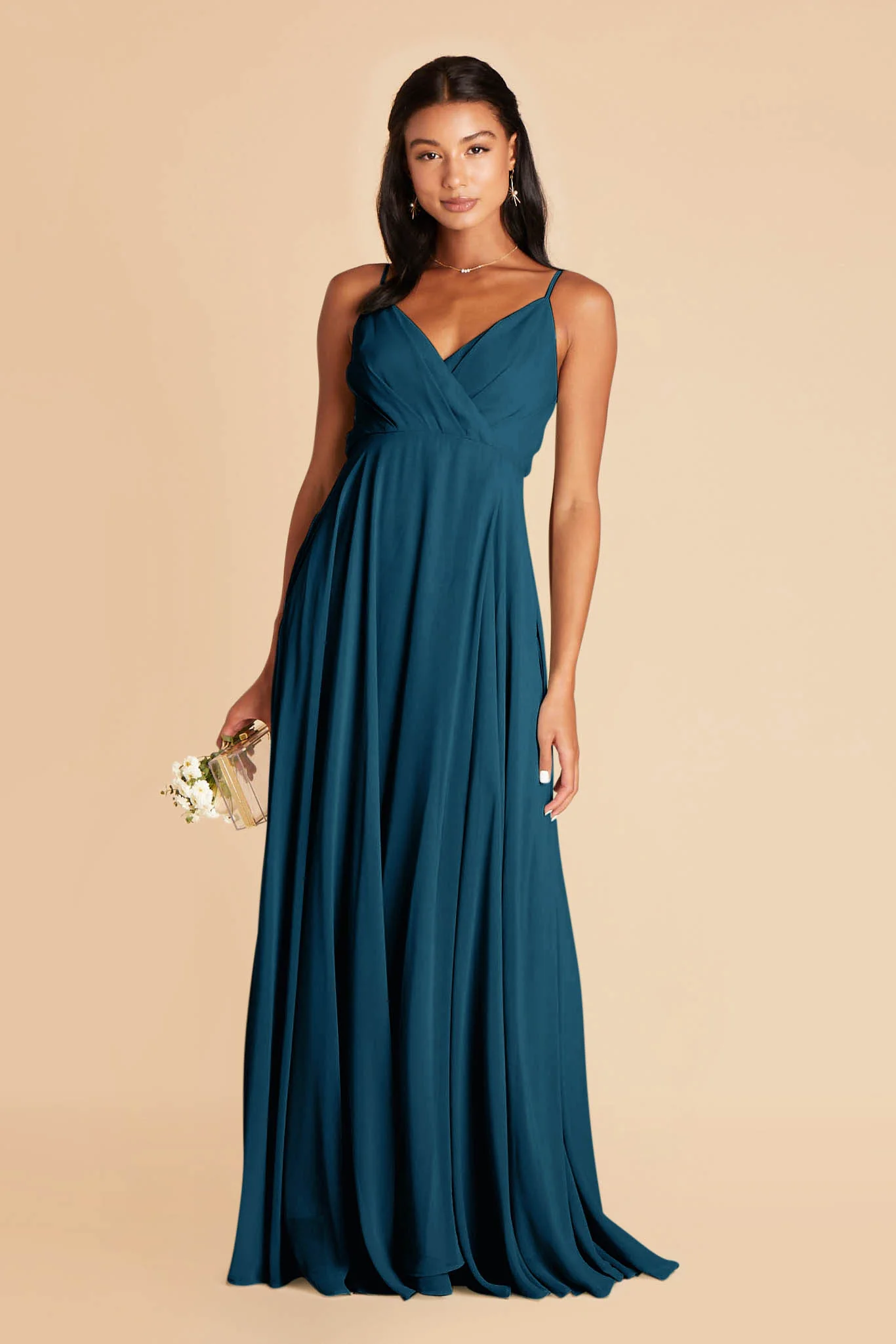 Kaia Chiffon Dress - Dark Teal - Image 3