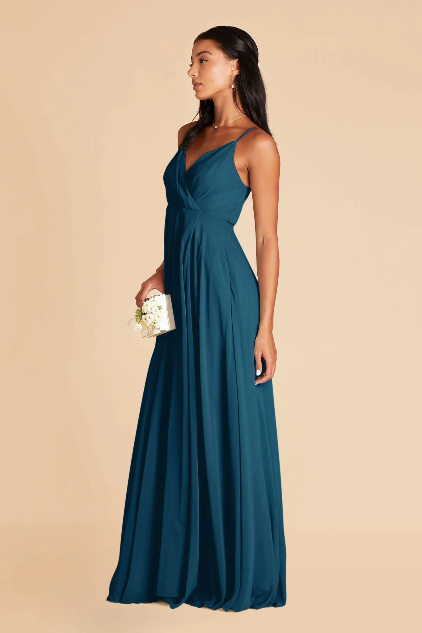 Kaia Chiffon Dress - Dark Teal - Image 6