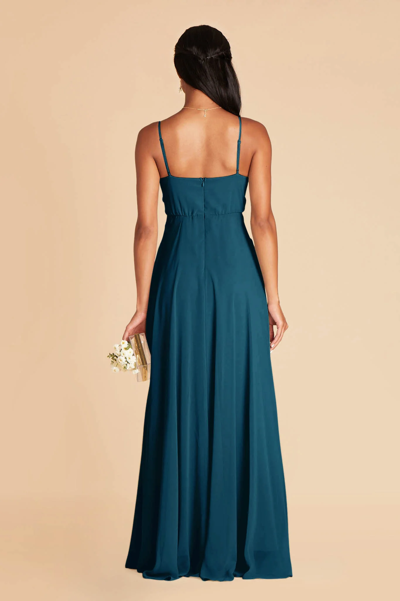 Kaia Chiffon Dress - Dark Teal - Image 7