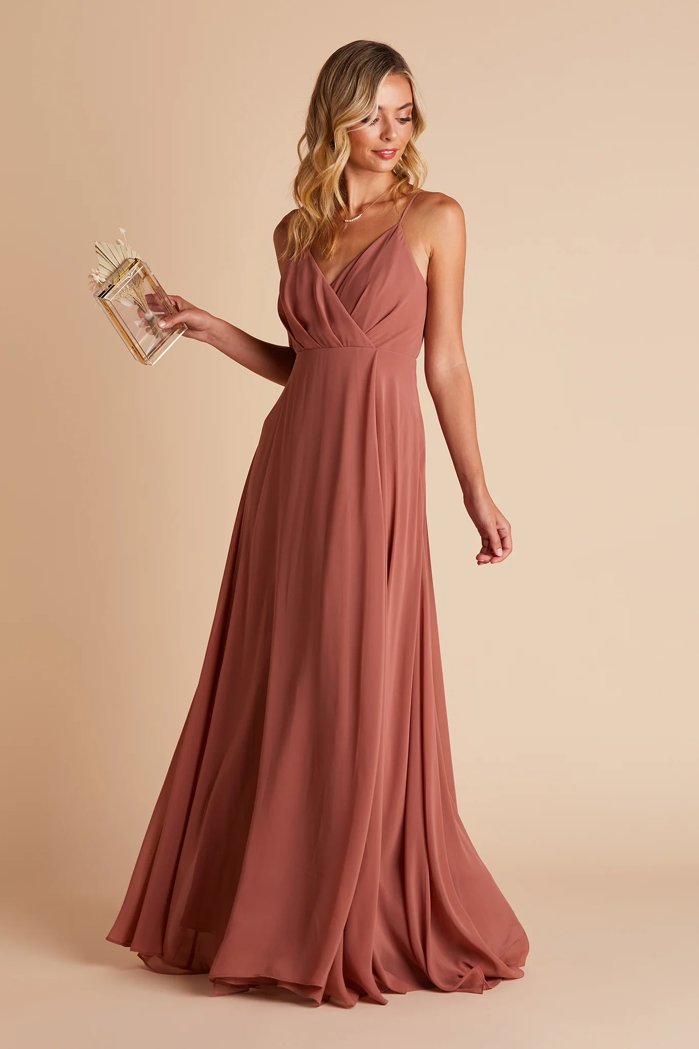 Kaia Chiffon Dress - Desert Rose