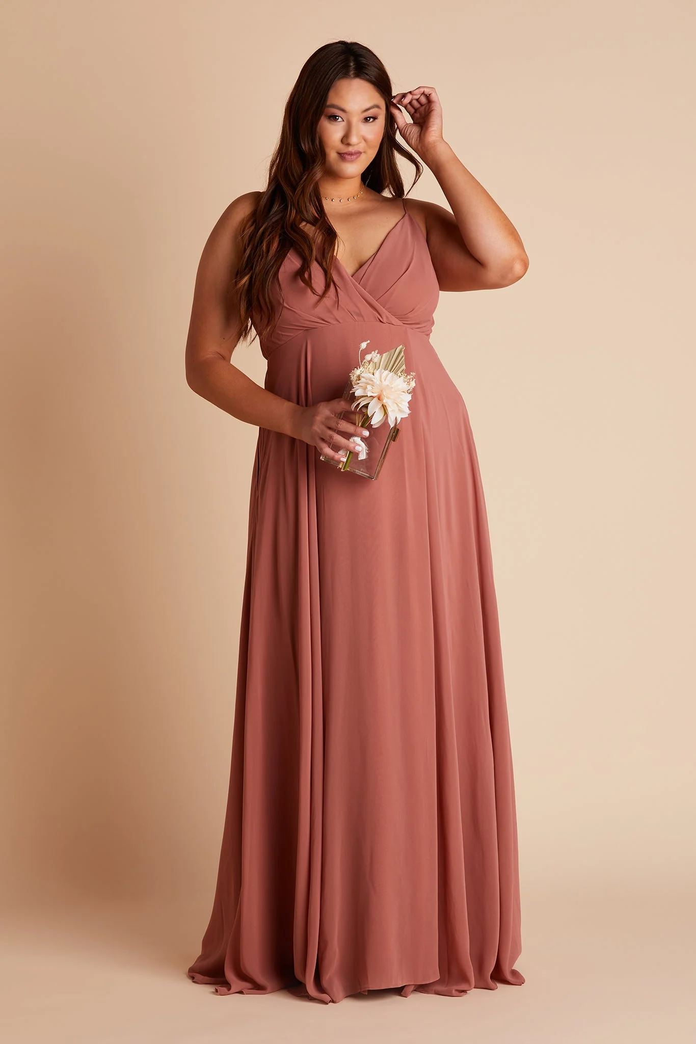 Kaia Chiffon Dress - Desert Rose - Image 8