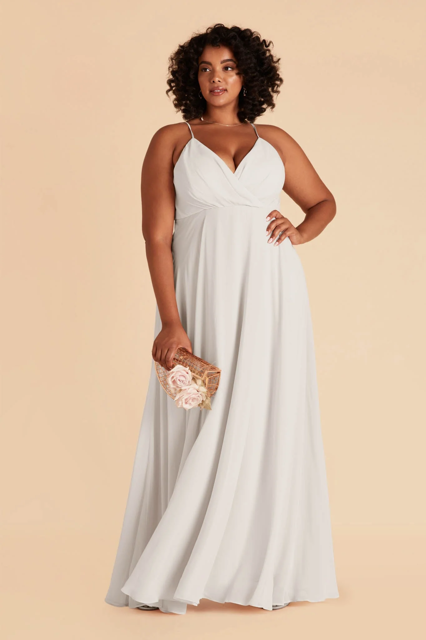 Kaia Chiffon Dress - Dove Gray - Image 7