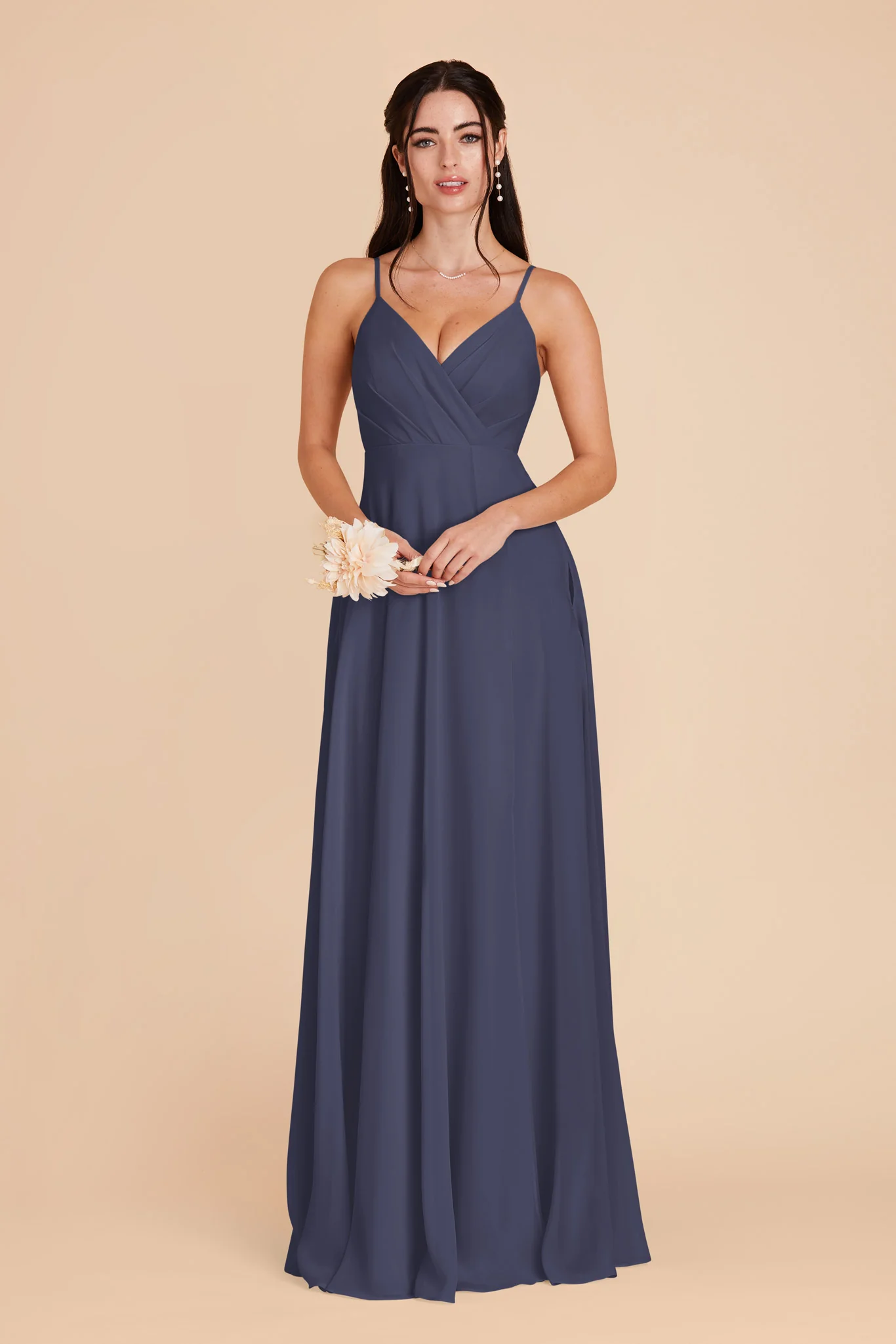 Kaia Chiffon Dress - Dusk Blue - Image 3