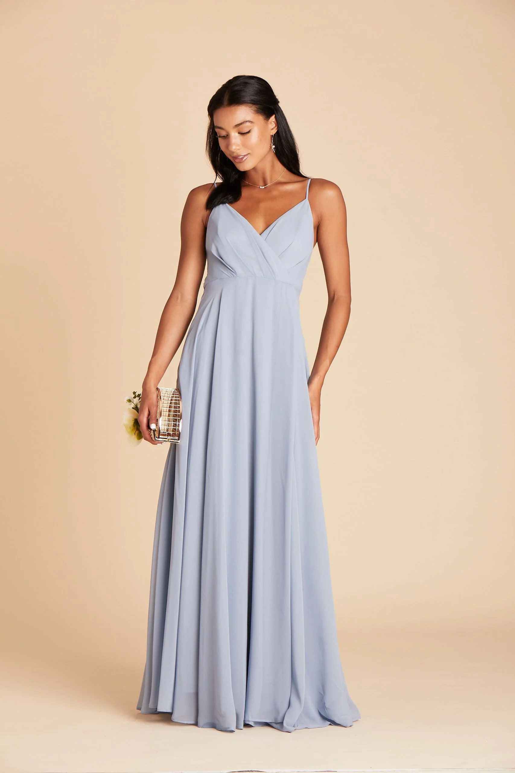 Kaia Chiffon Dress - Dusty Blue
