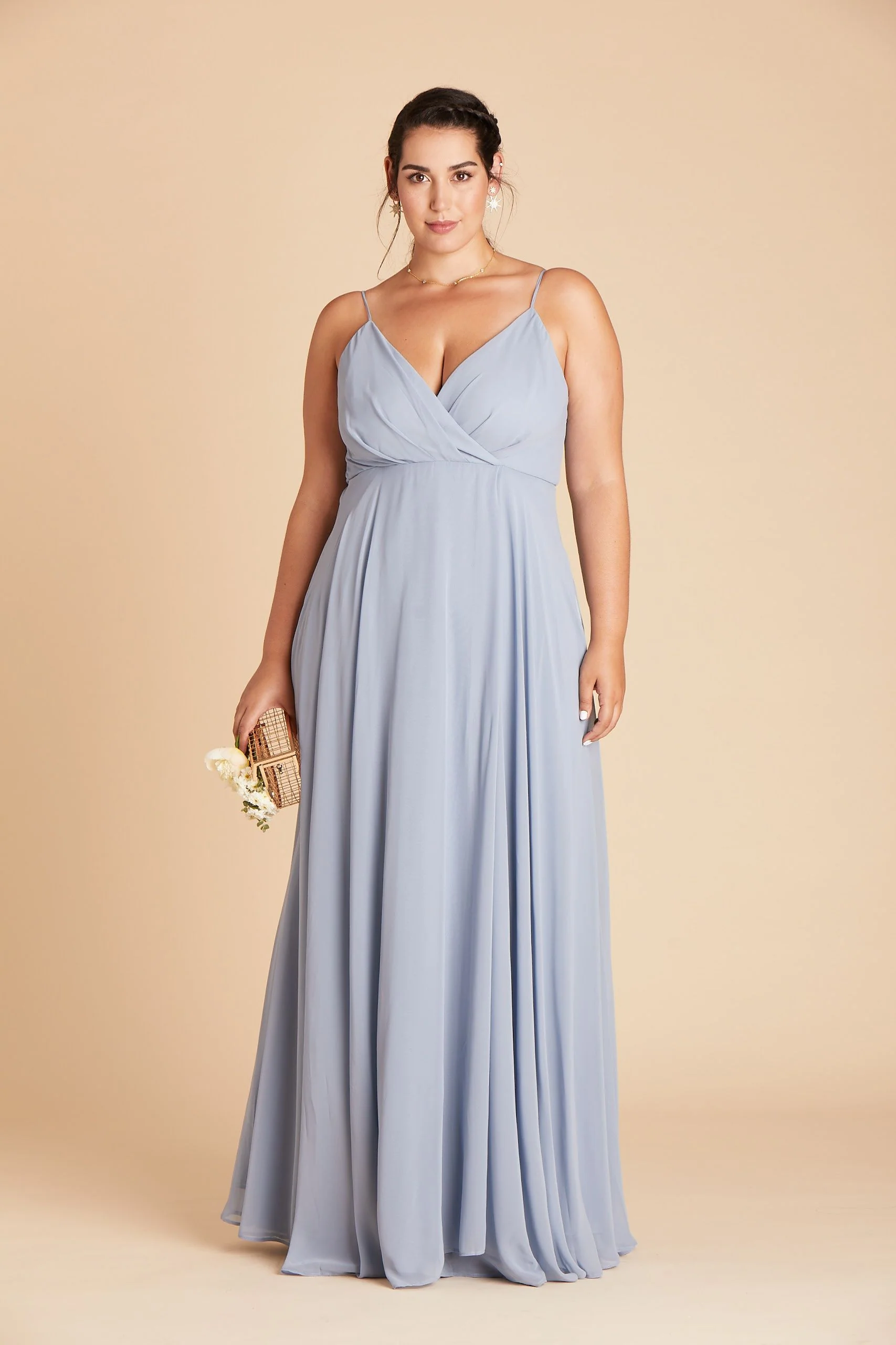 Kaia Chiffon Dress - Dusty Blue - Image 2