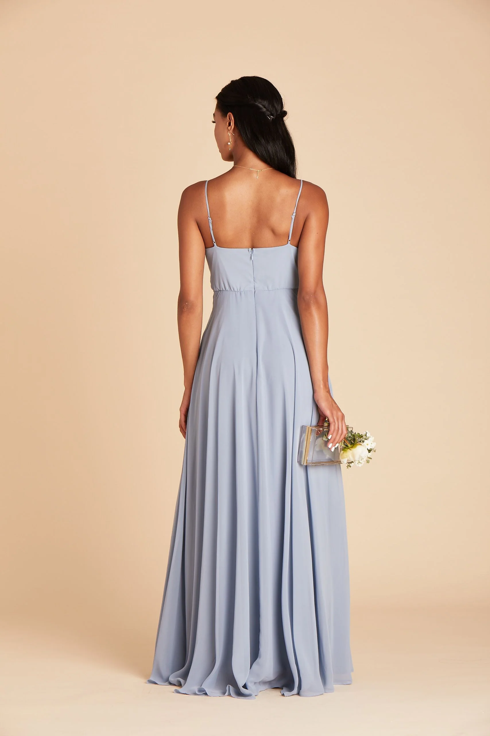 Kaia Chiffon Dress - Dusty Blue - Image 4