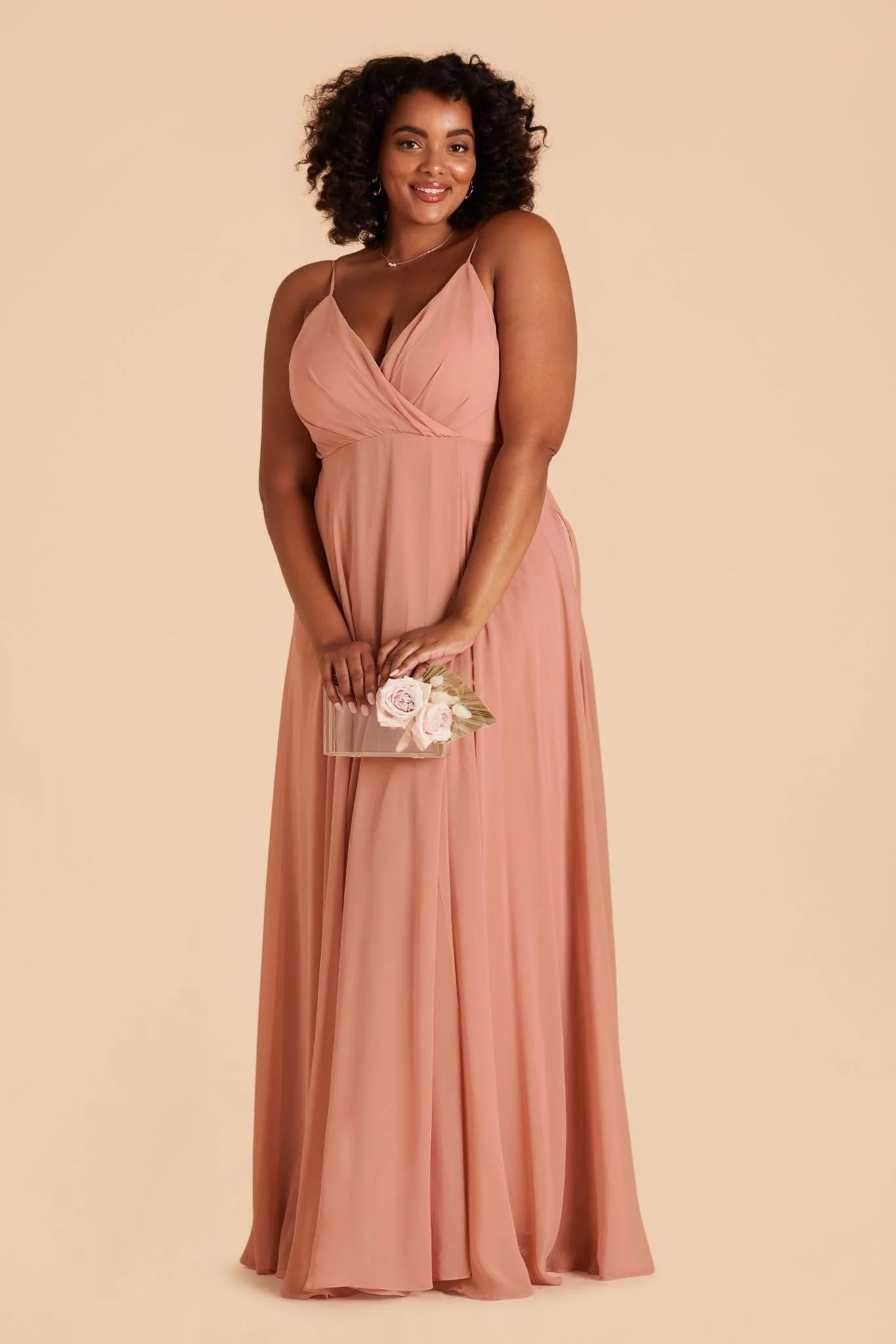 Kaia Chiffon Dress - Dusty Rose - Image 2