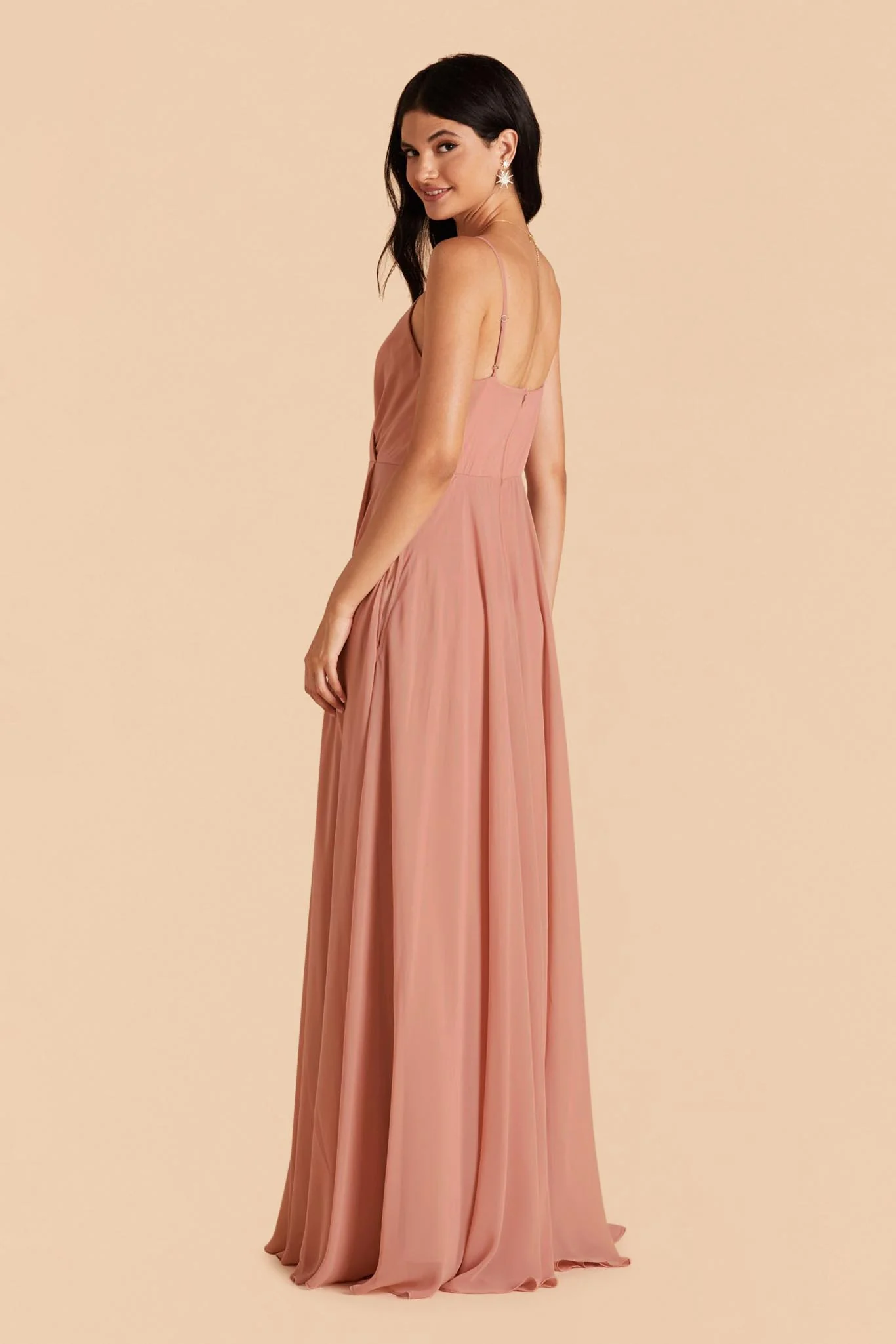 Kaia Chiffon Dress - Dusty Rose - Image 3