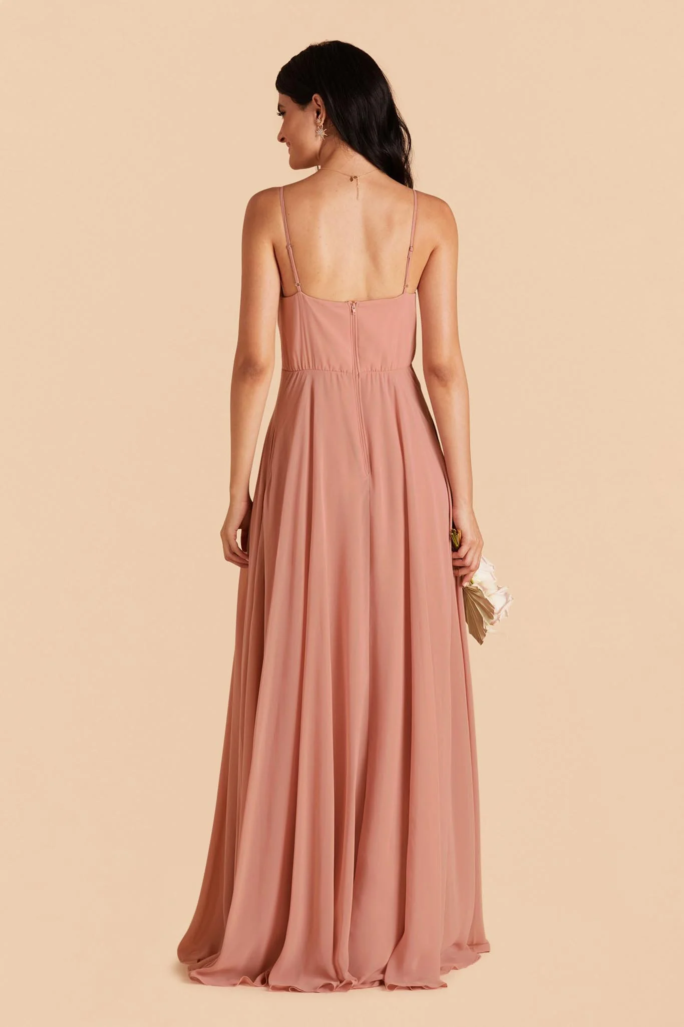 Kaia Chiffon Dress - Dusty Rose - Image 4
