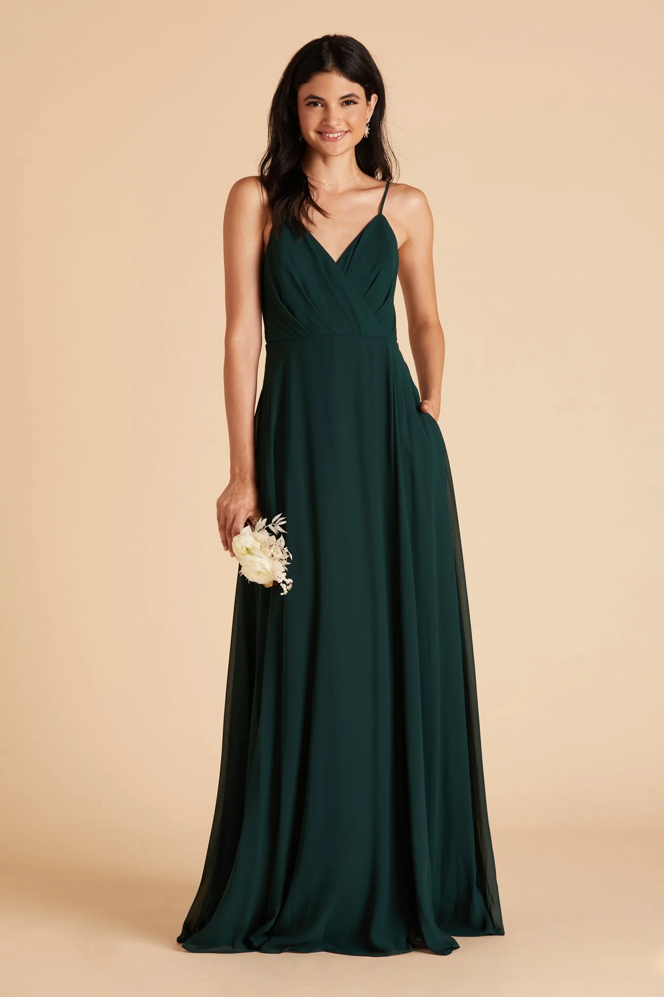 Kaia Chiffon Dress - Emerald