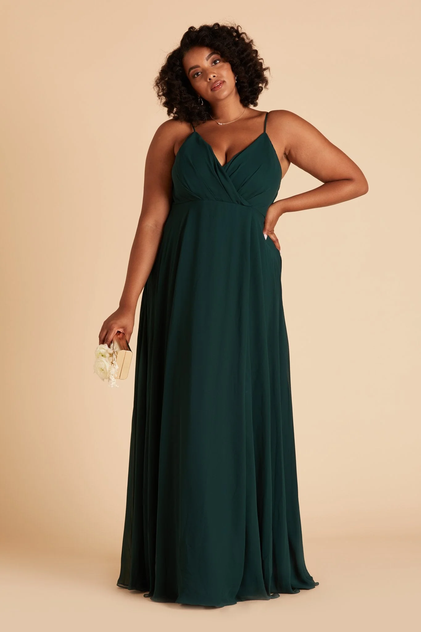 Kaia Chiffon Dress - Emerald - Image 10