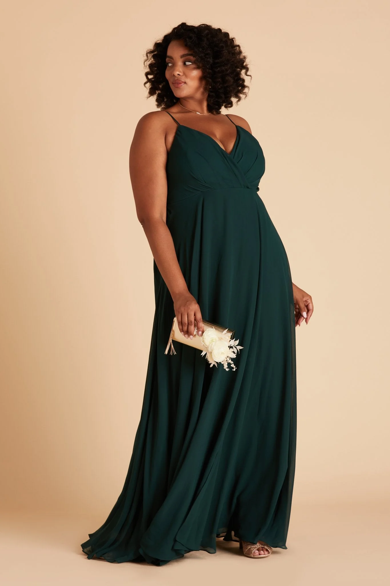 Kaia Chiffon Dress - Emerald - Image 11