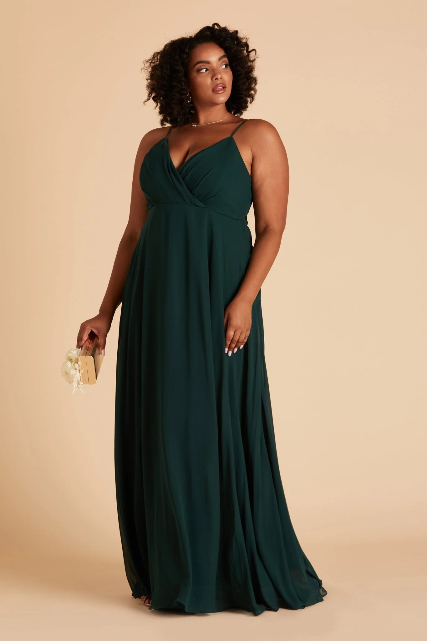 Kaia Chiffon Dress - Emerald - Image 12