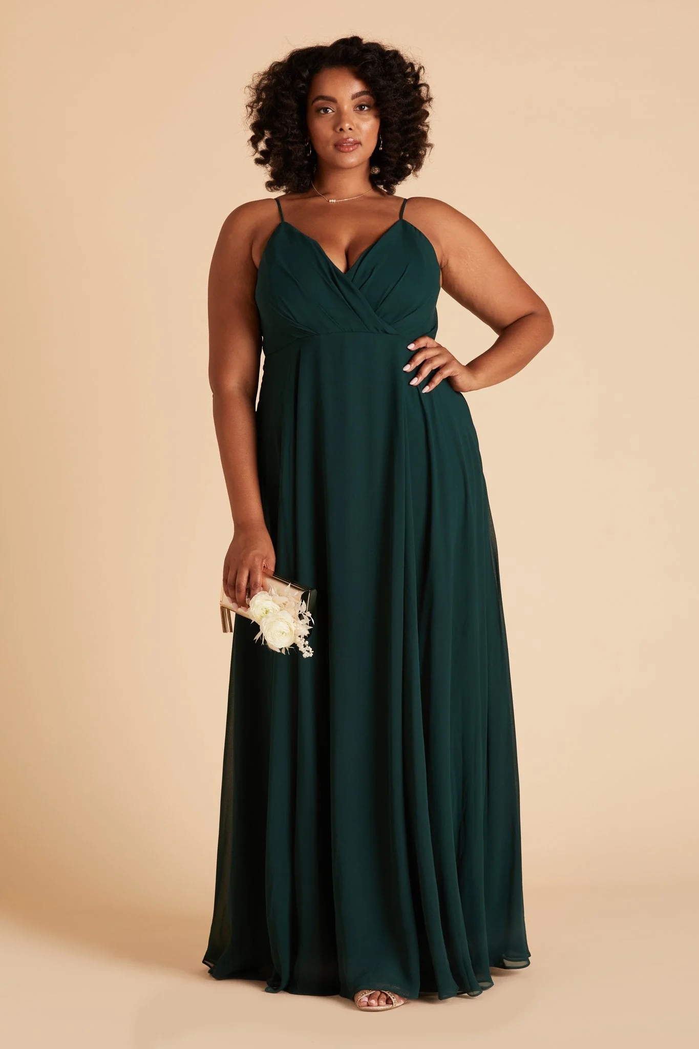 Kaia Chiffon Dress - Emerald - Image 3