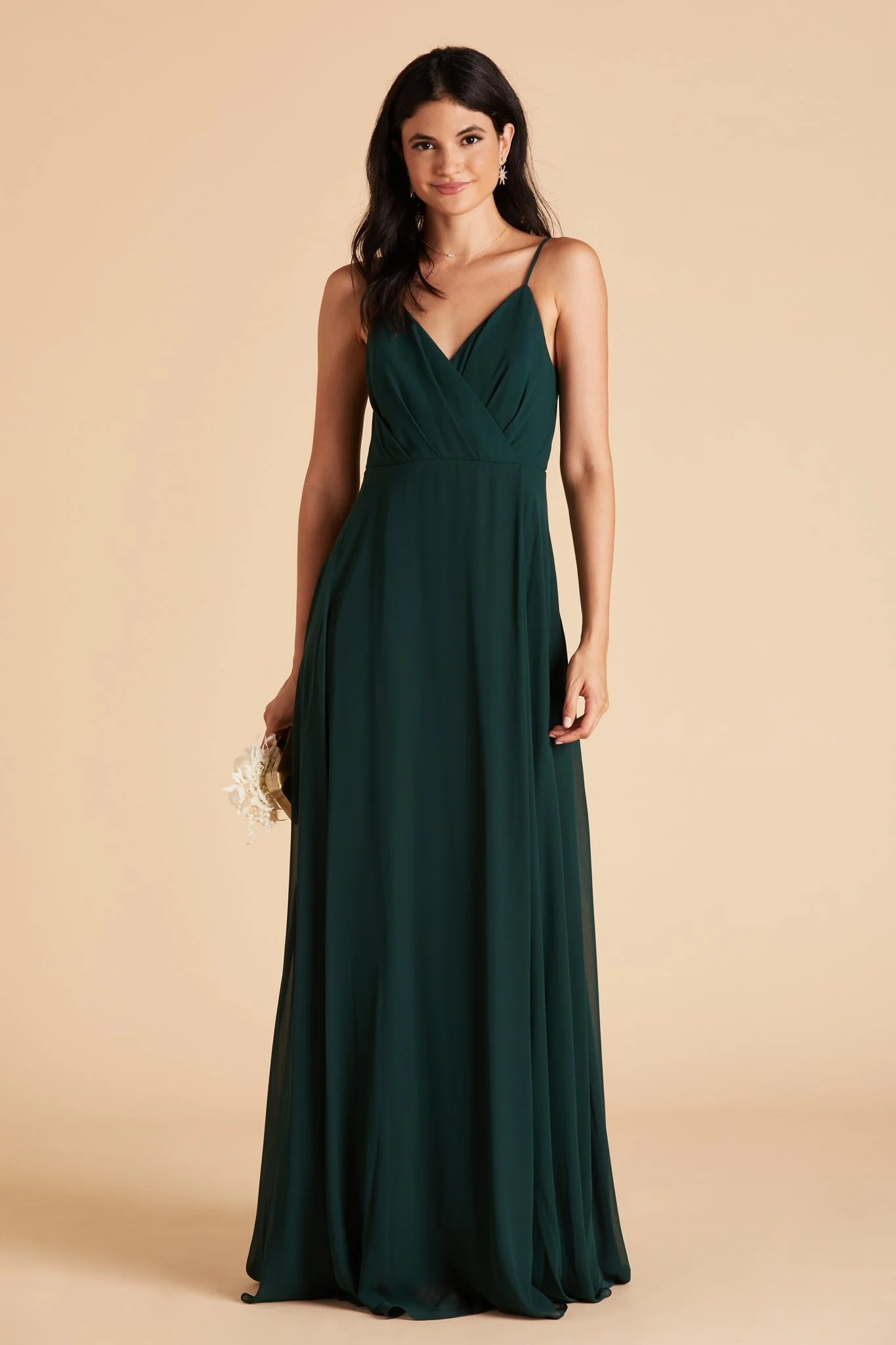 Kaia Chiffon Dress - Emerald - Image 4