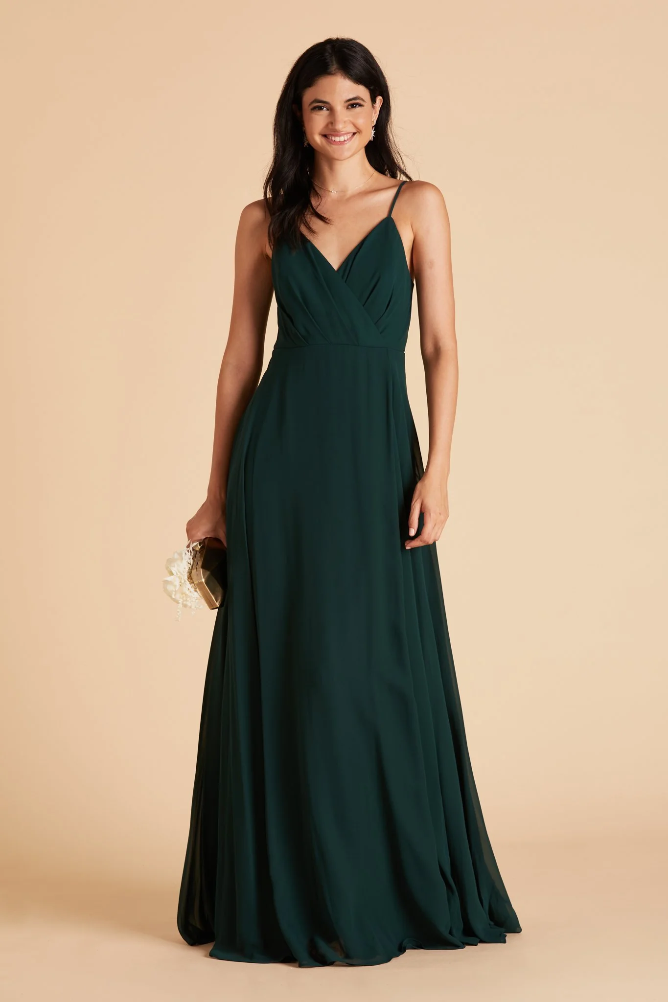 Kaia Chiffon Dress - Emerald - Image 5