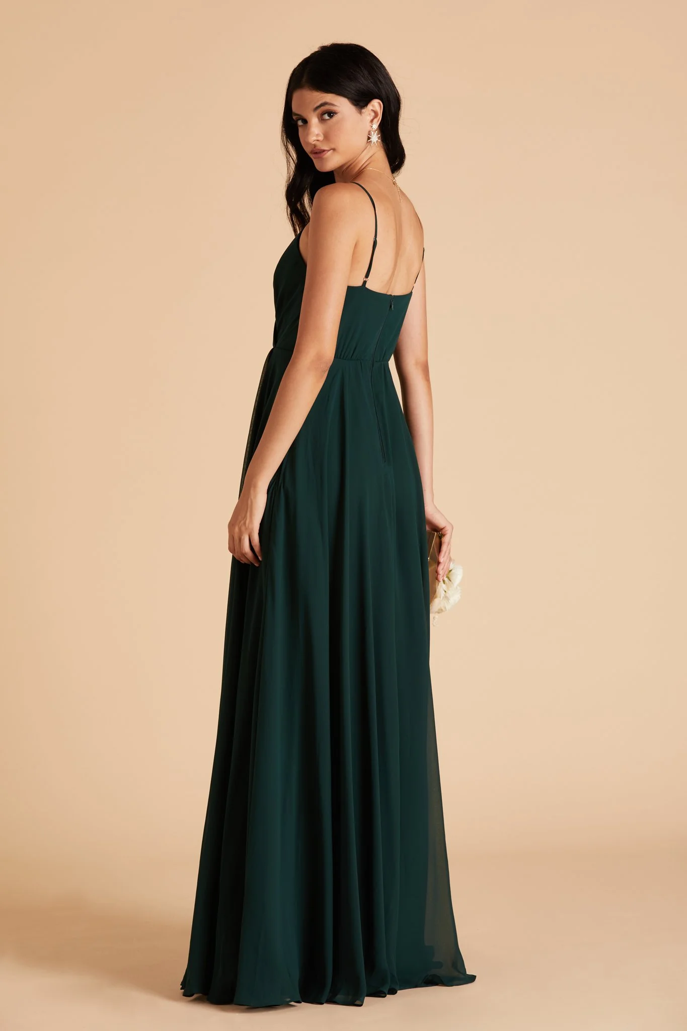 Kaia Chiffon Dress - Emerald - Image 8
