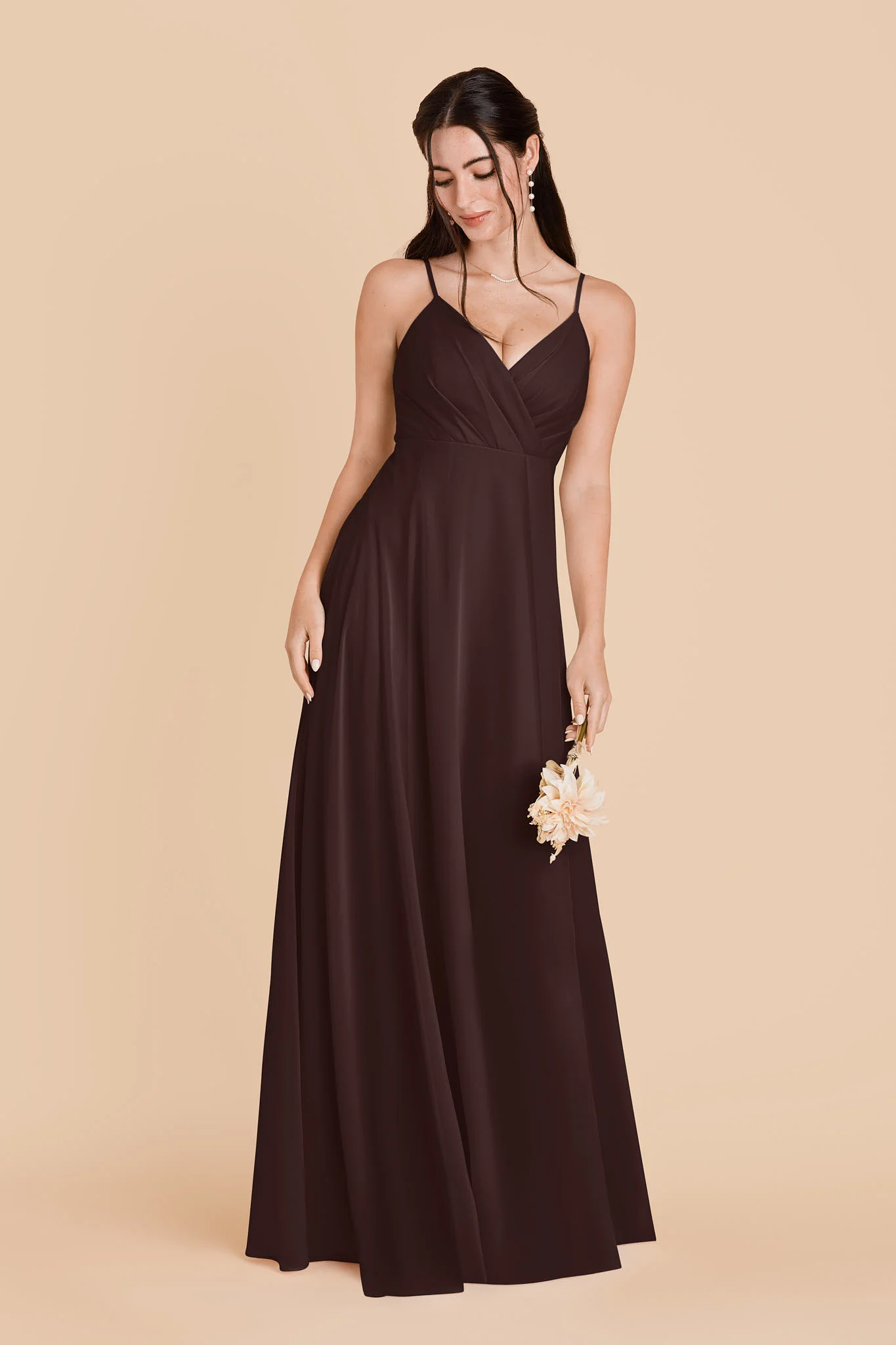 Kaia Chiffon Dress - Espresso - Image 3