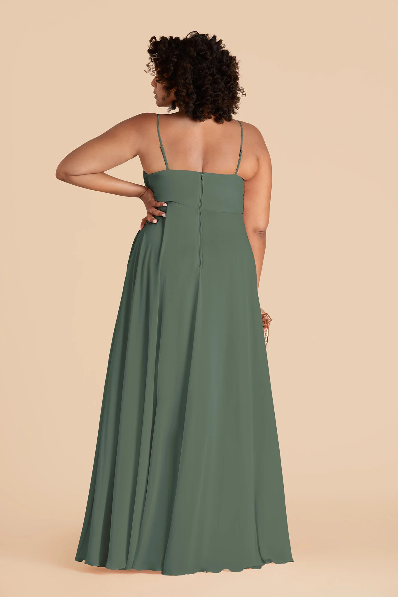 Kaia Chiffon Dress - Eucalyptus - Image 6