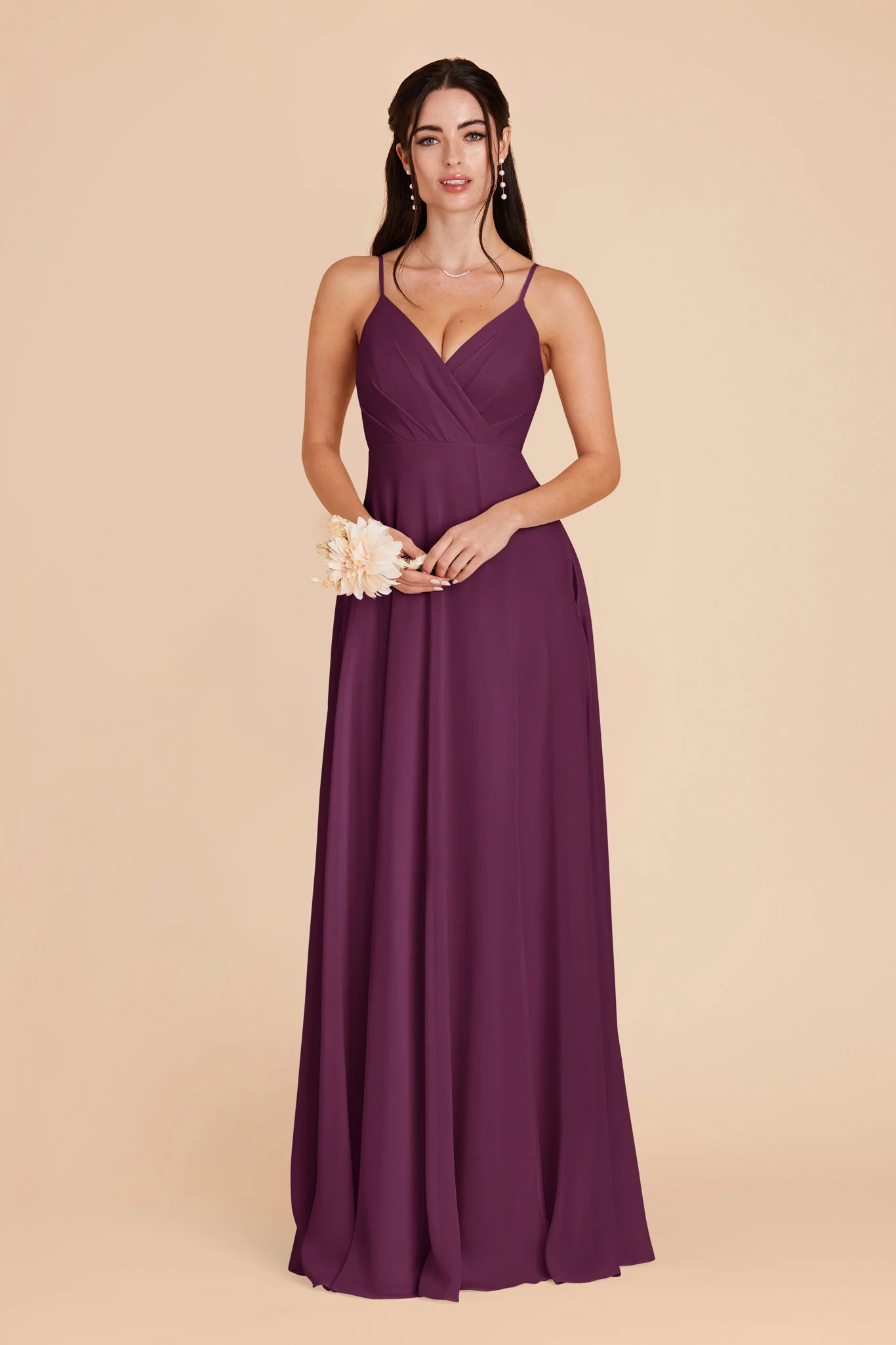 Kaia Chiffon Dress - Fig - Image 4