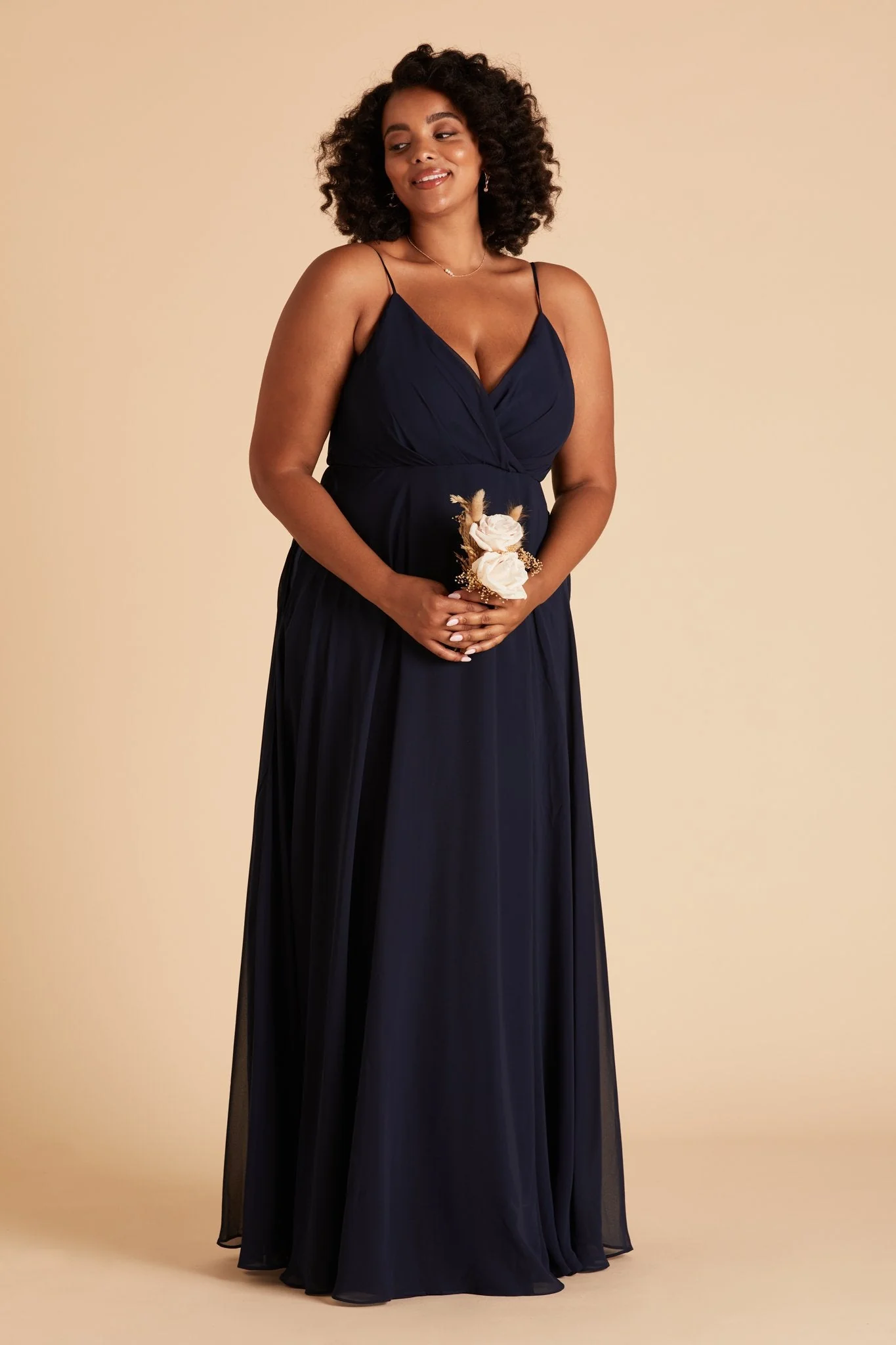 Kaia Chiffon Dress - Navy - Image 13